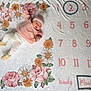 Rosalea joined the competition — help win amazing prizes! baby, infant, milestone_blanket, numbers, flowers, floral_pattern, hat, beanie, pink_sweater, white_leggings, booties, lying_down, newborn, portrait, cozy, blanket, playful, milestone_photo, daisies, months_weeks_text