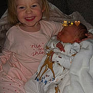 Sofia And Ava is registered to the contest to win money with this photo: baby, blanket, child, clothing, couch, cozy, cute, face, family, happy, indoors, infant, newborn, pajamas, person, sibling, sleeping, smile, soft, toddler