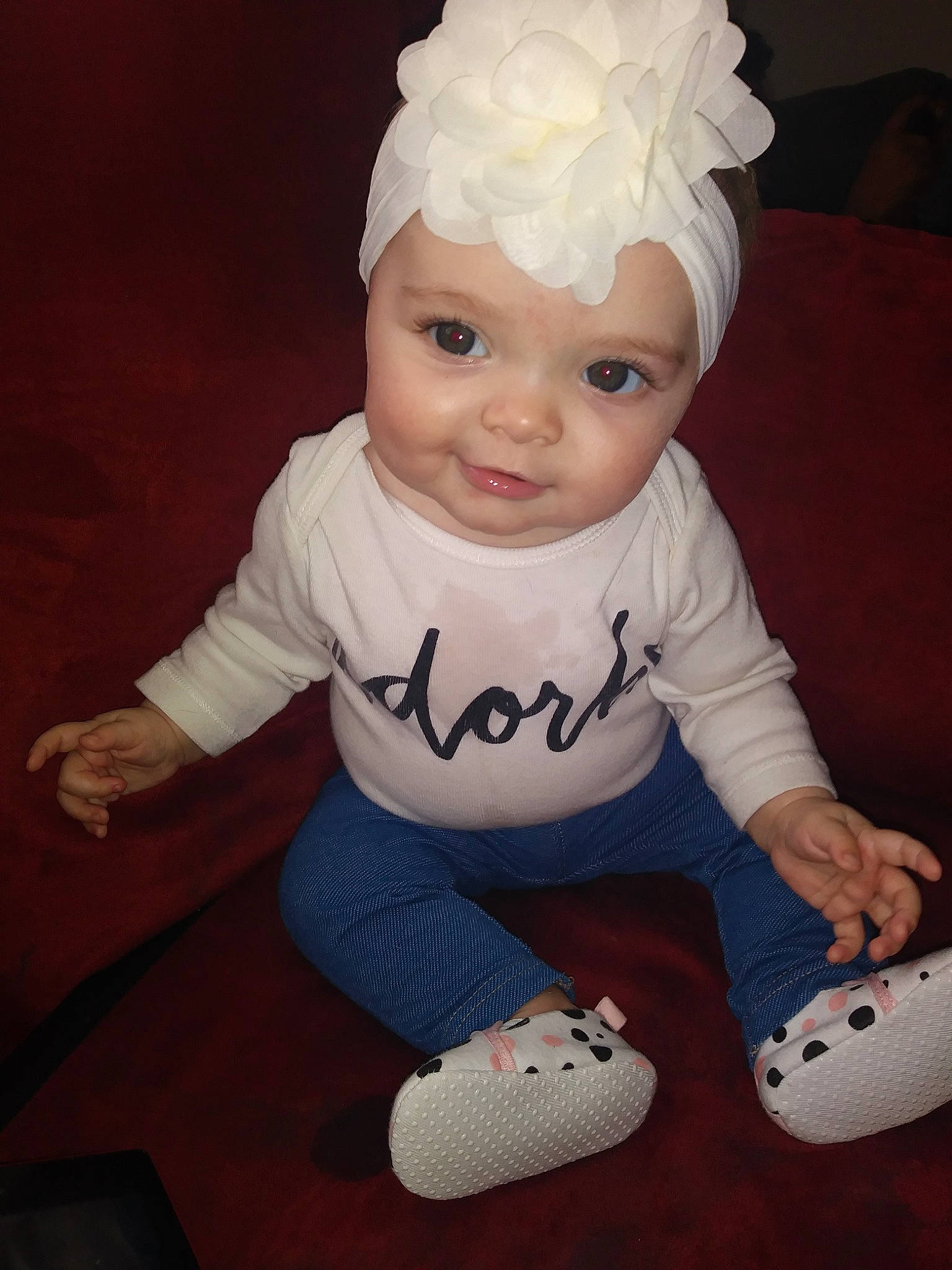 Ellasyn is registered to the contest to win money with this photo: baby, baby_products, baby_toddler_clothing, child, head, headgear, person, smile, toddler, toy