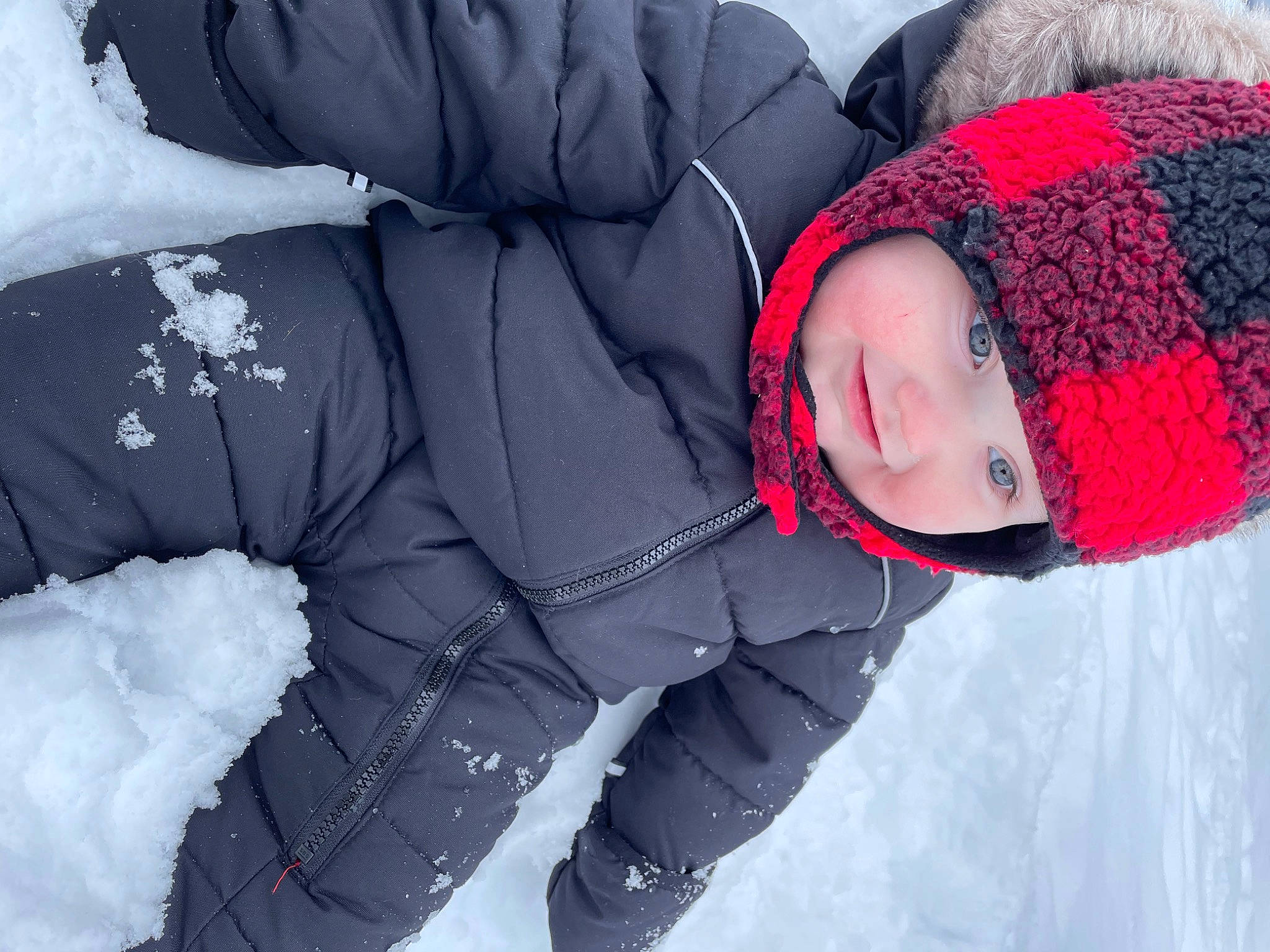 Hank joined the competition — help win amazing prizes! baby, cap, carmine, comfort, electric_blue, event, freezing, fun, fur, glove, headgear, headwear, knit_cap, leisure, magenta, outerwear, person, recreation, snow, toddler