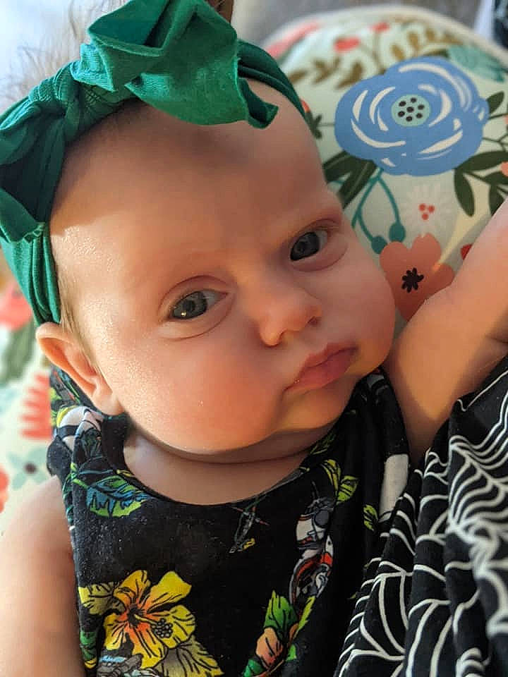 Elora is registered to the contest to win money with this photo: arthropod, baby, baby_products, baby_toddler_clothing, cheek, child, costume_accessory, costume_hat, dishware, insect, moths_and_butterflies, person, pollinator, toddler