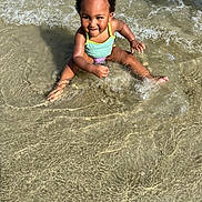 Dakota joined the competition — help win amazing prizes! toddler, child, water, beach, splashing, swimsuit, happy, playful, sunlight, sand, waves, outdoor, summer, fun, person, smiling, nature, vacation, sea, young