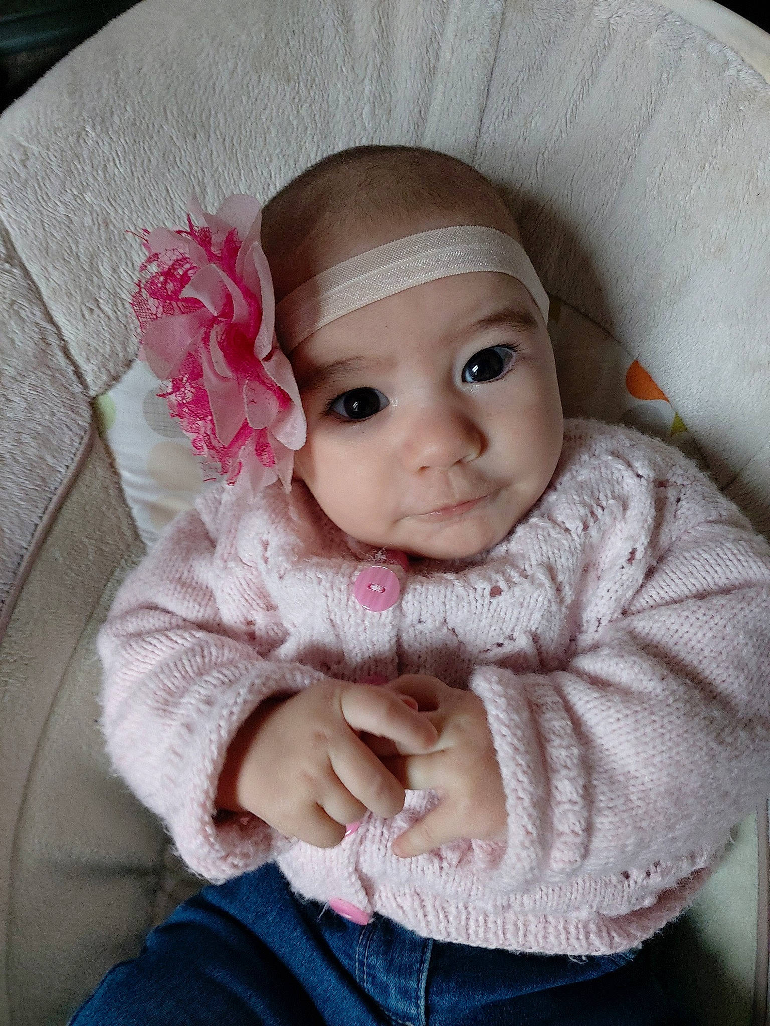 Stephanie Carvalho participe au concours pour gagner de l'argent avec cette photo : baby, baby_products, cheek, child, eye, eyebrow, face, head, headgear, lip, nose, person, pink, skin, smile, toddler