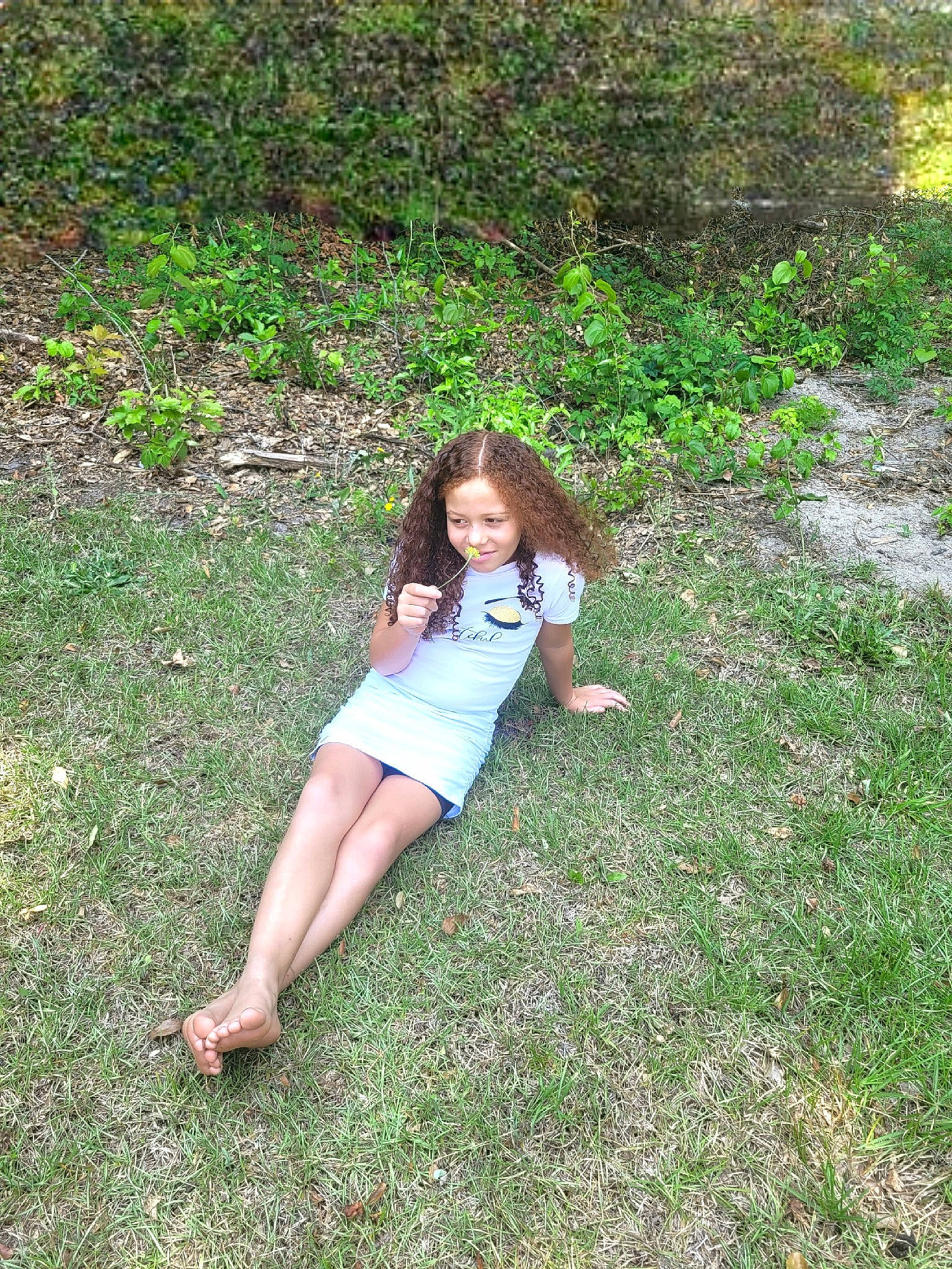 Mekiah joined the competition — help win amazing prizes! black_hair, flash_photography, foot, fun, grass, grass_family, grassland, groundcover, happy, human_leg, joy, knee, lawn, leaf, leisure, long_hair, meadow, natural_environment, people_in_nature, person