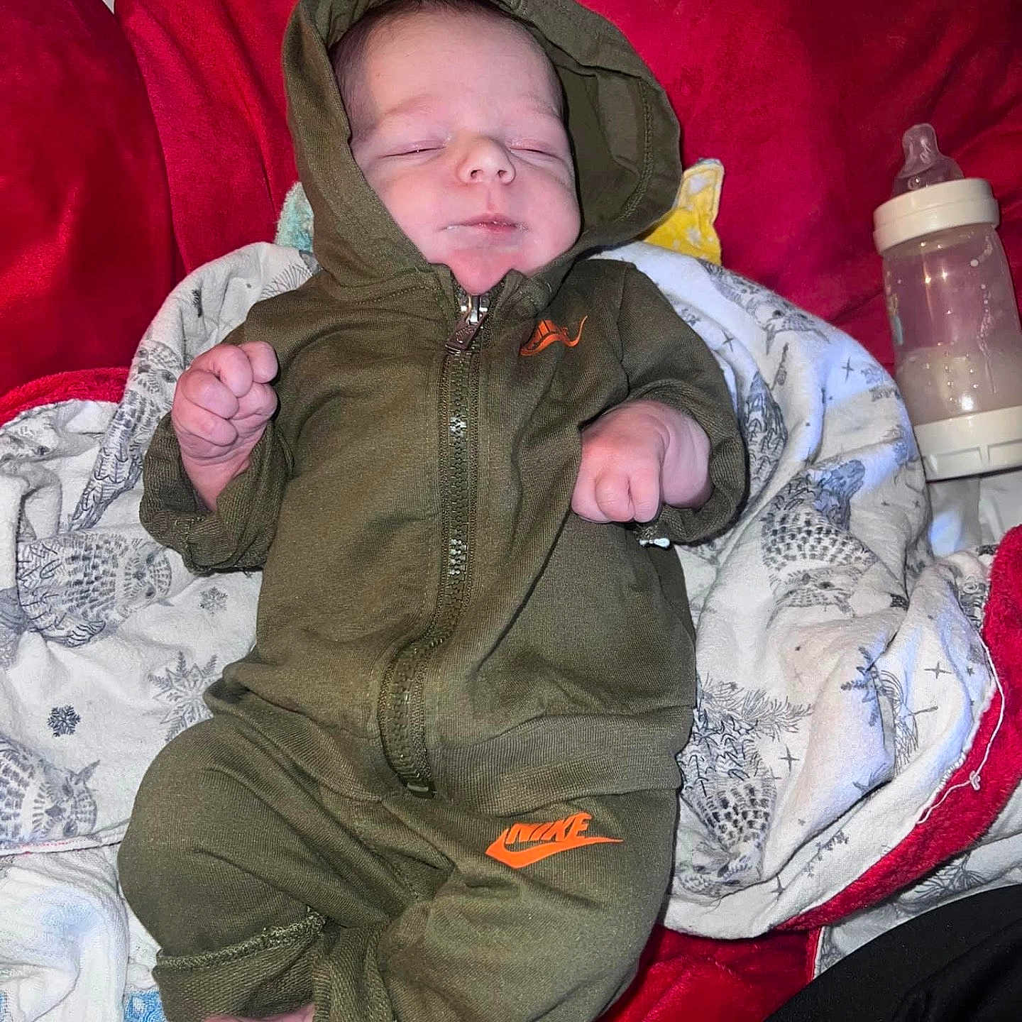 Axtyn joined the competition — help win amazing prizes! baby, baseballcap, bed, bedroom, blanket, bodypart, bonnet, cap, clothing, coat, couch, cushion, cutlery, face, finger, fleece, furniture, glove, hand, hat