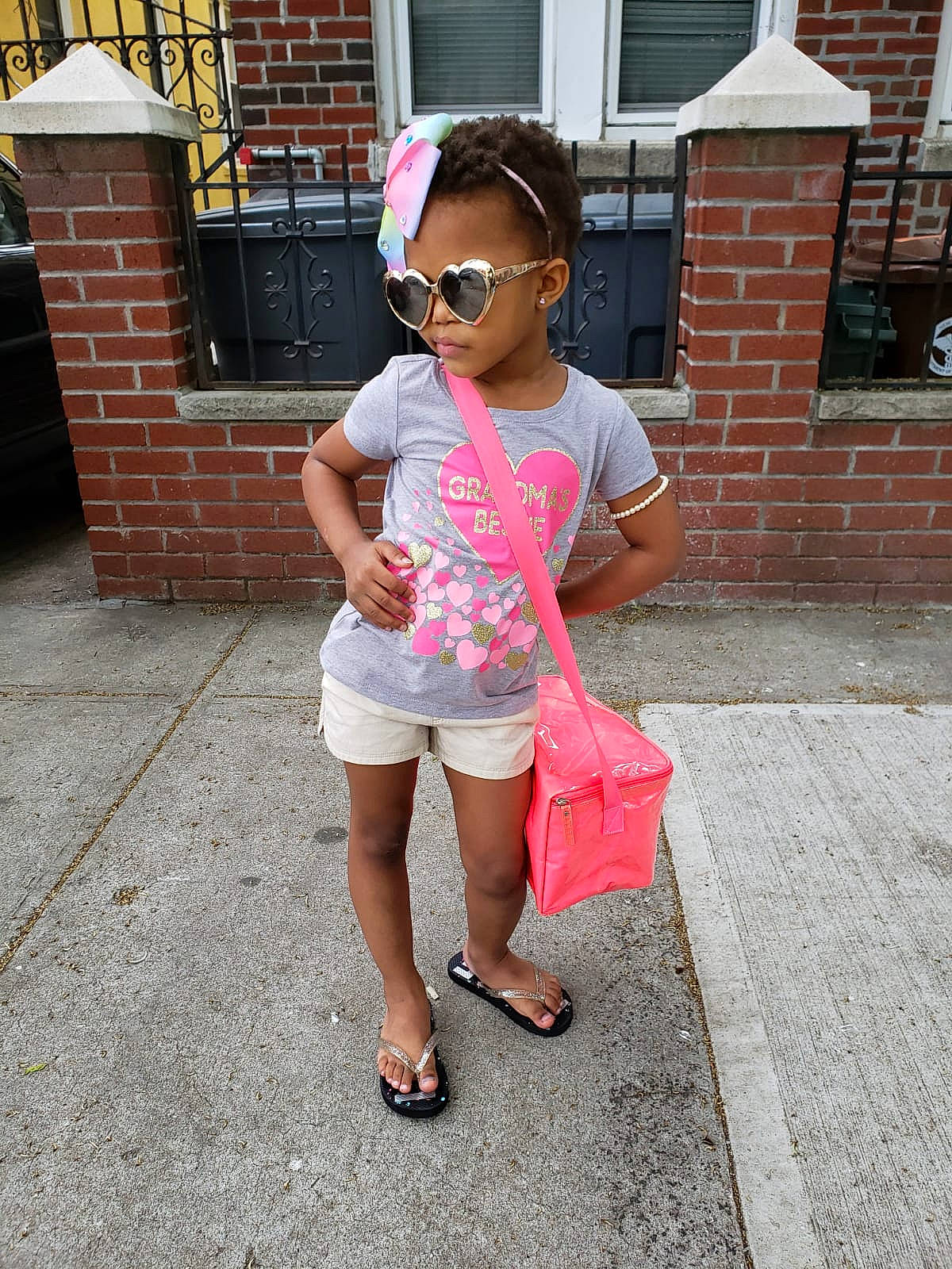 Kayla joined the competition — help win amazing prizes! child, eyewear, fashion, fashion_accessory, footwear, glasses, person, pink, shoe, shorts, shoulder, snapshot, summer, sunglasses, t_shirt, toddler, vacation, vision_care