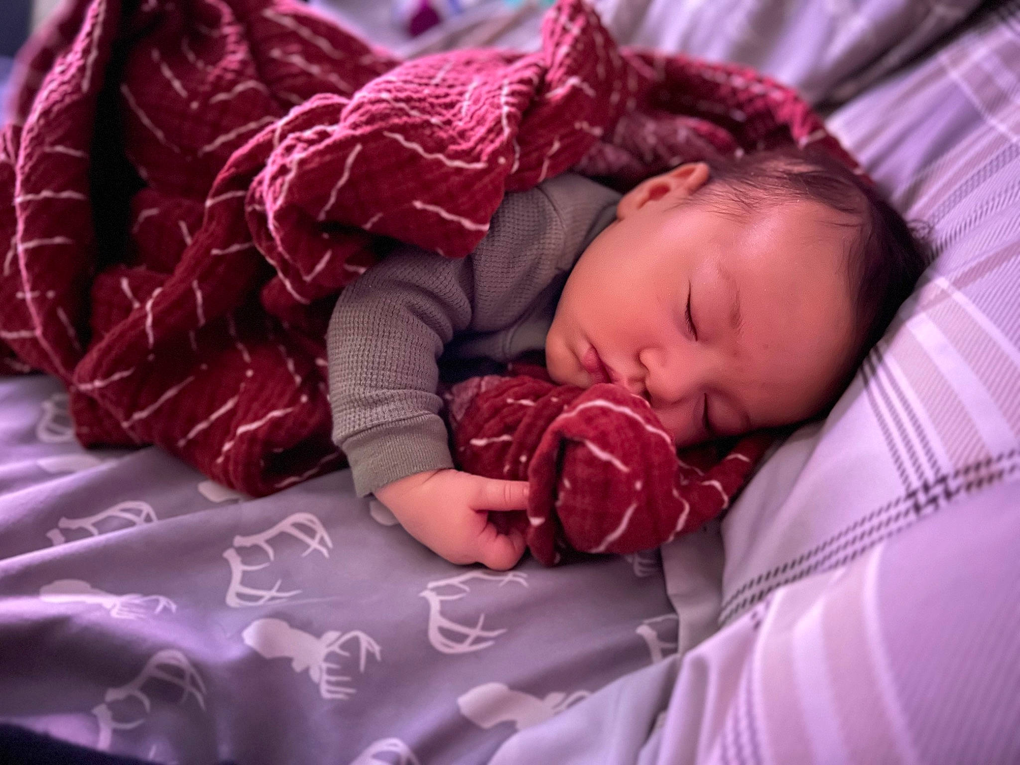 Colton joined the competition — help win amazing prizes! baby, baby_toddler_clothing, bed, bed_sheet, bedding, bedtime, child, comfort, flash_photography, happy, linens, lip, magenta, person, pink, purple, room, skin, textile, toddler