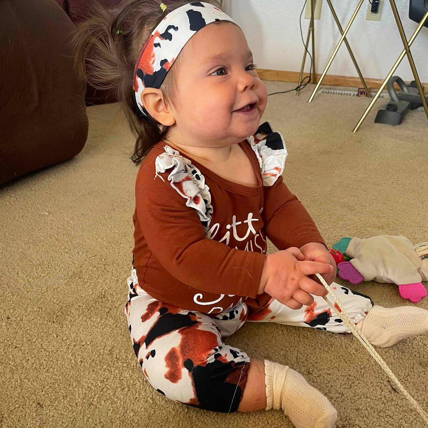 Oaklee joined the competition — help win amazing prizes! accessories, baby, bodypart, clothing, couch, face, finger, furniture, hand, happy, head, headband, homedecor, hosiery, knitting, person, photography, portrait, sitting, sock