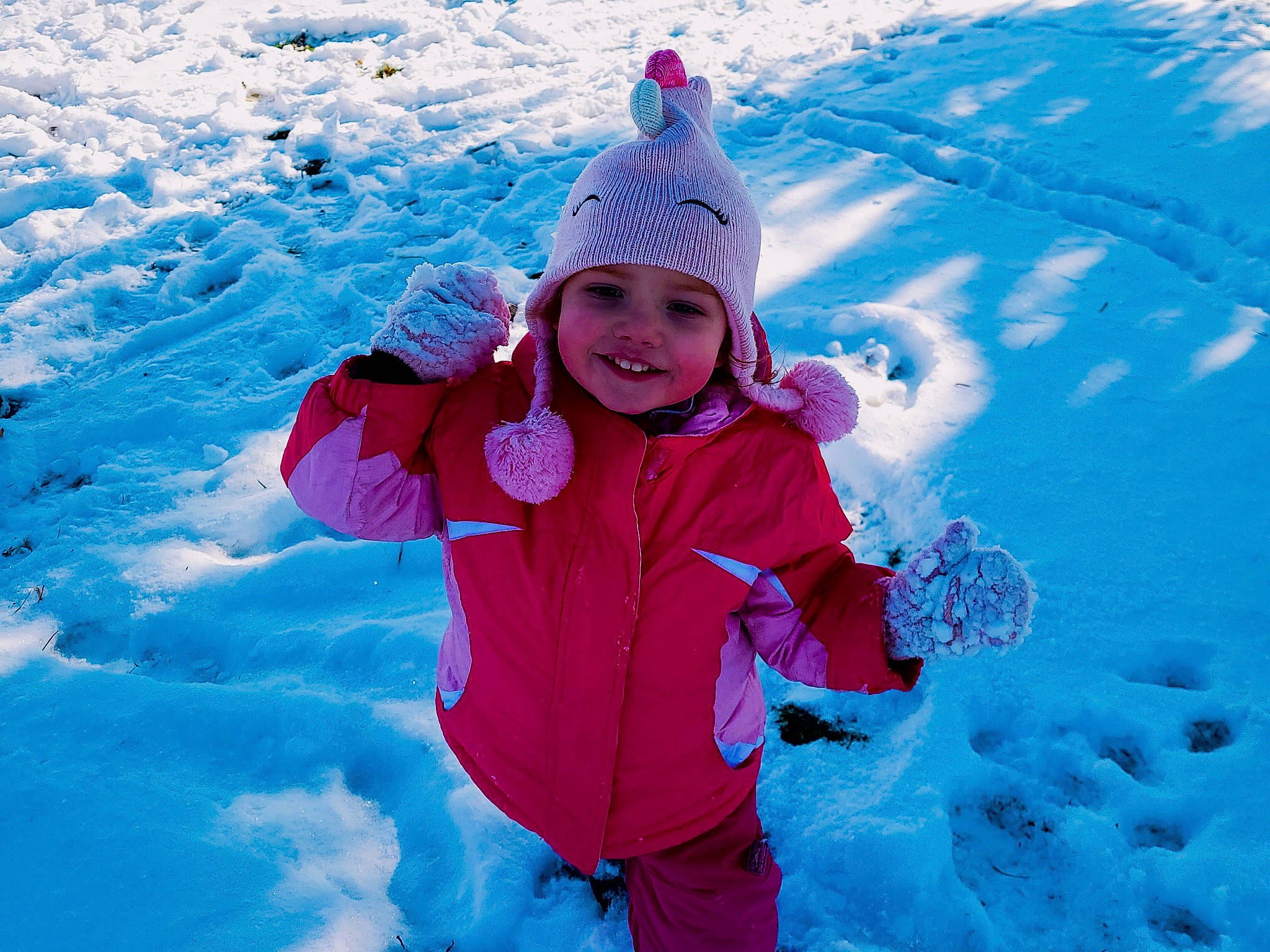 Hanna joined the competition — help win amazing prizes! azure, baby_toddler_clothing, blue, body_of_water, clothing, cloud, freezing, fun, geological_phenomenon, happy, head, headwear, jacket, joy, leisure, people_in_nature, person, pink, recreation, sky