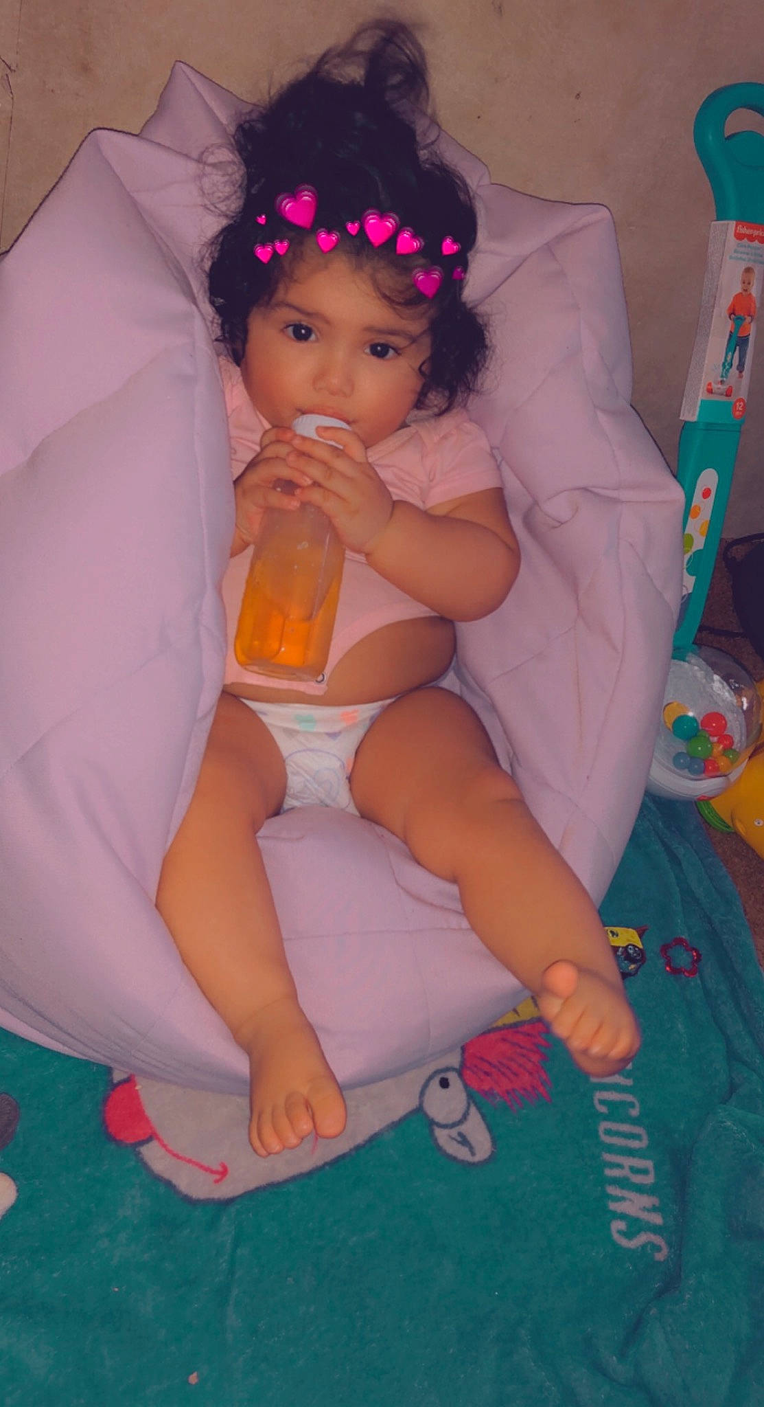 Ruby joined the competition — help win amazing prizes! abdomen, baby_toddler_clothing, child, dress, finger, fun, happy, headpiece, headwear, human_body, iris, lap, leg, nail, person, pink, purple, skin, textile, thigh