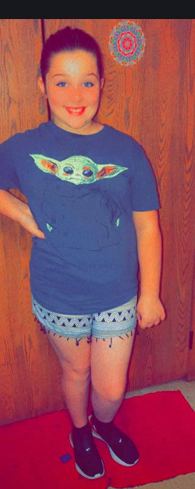 Miranda joined the competition — help win amazing prizes! aqua, arm, azure, chest, cool, grey, head, joy, neck, orange, outerwear, person, pink, shorts, shoulder, sleeve, standing, t_shirt, textile, thigh