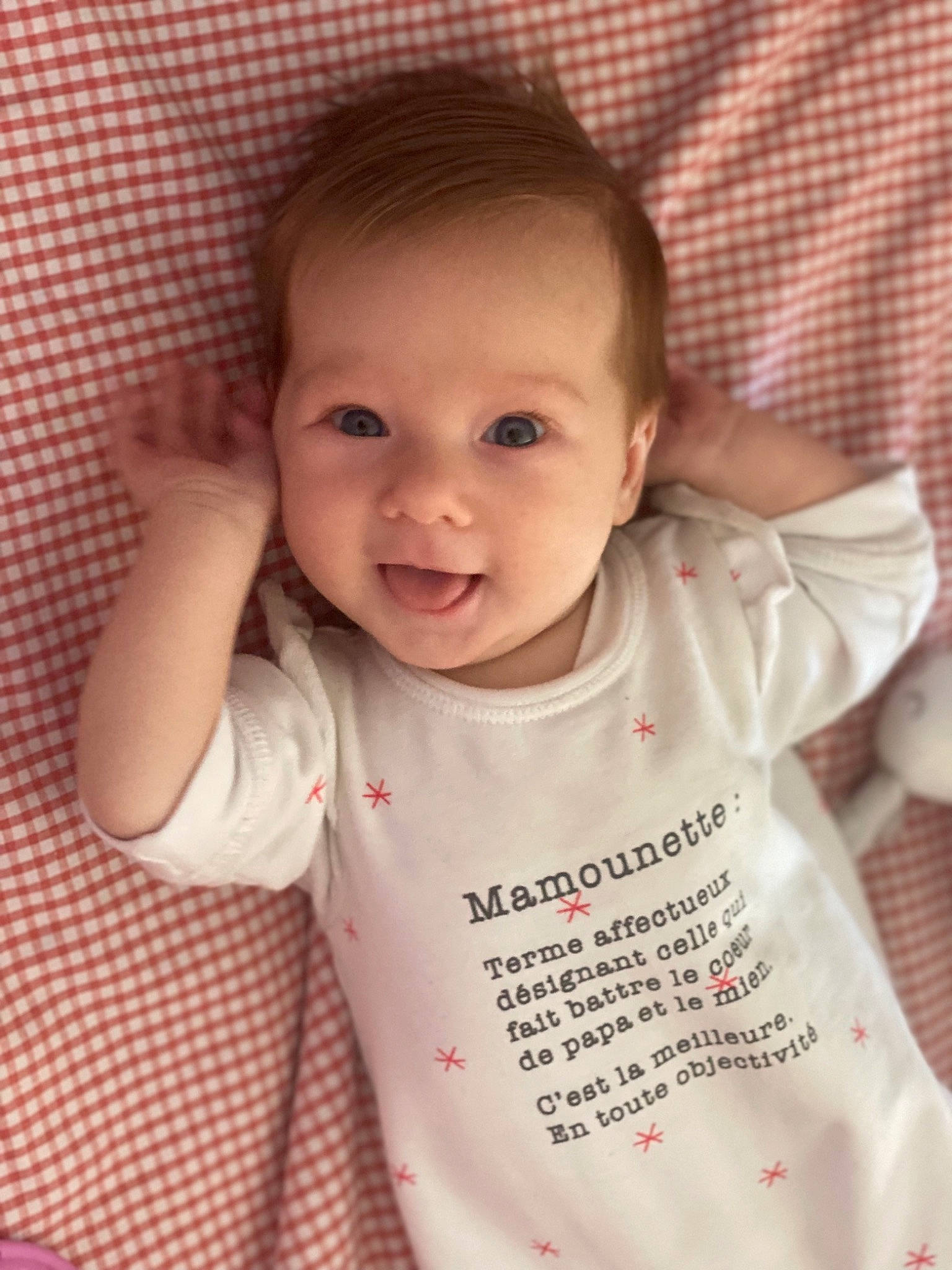 Luna participe au concours pour gagner de l'argent avec cette photo : arm, baby, baby_toddler_clothing, cheek, chin, eye, eyebrow, face, facial_expression, hair, hairstyle, head, lip, mouth, neck, nose, person, product, skin, smile