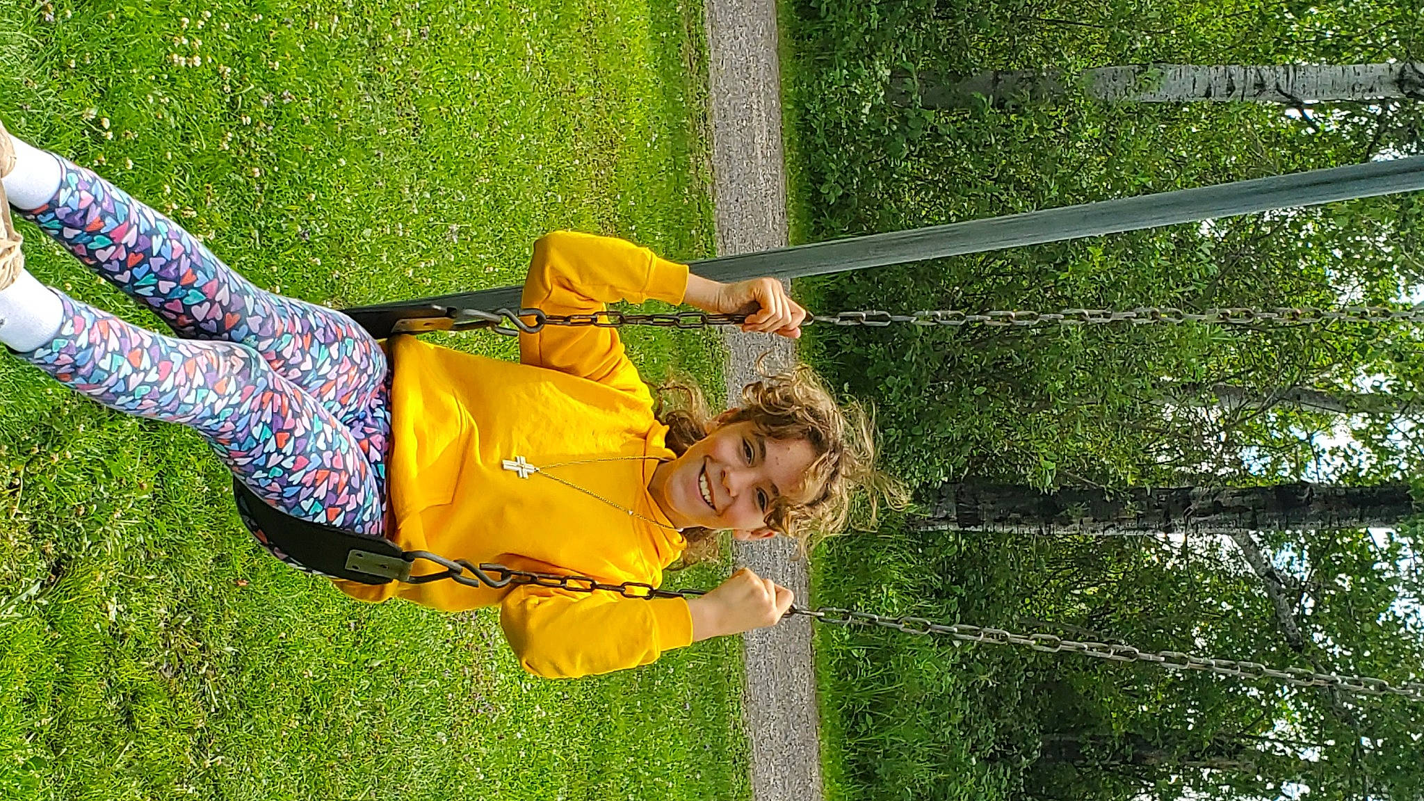 Clarissa joined the competition — help win amazing prizes! child, fun, garden, grass, grassland, green, happy, joy, lawn, leisure, people_in_nature, person, plant, pole, recreation, smile, toddler, tree