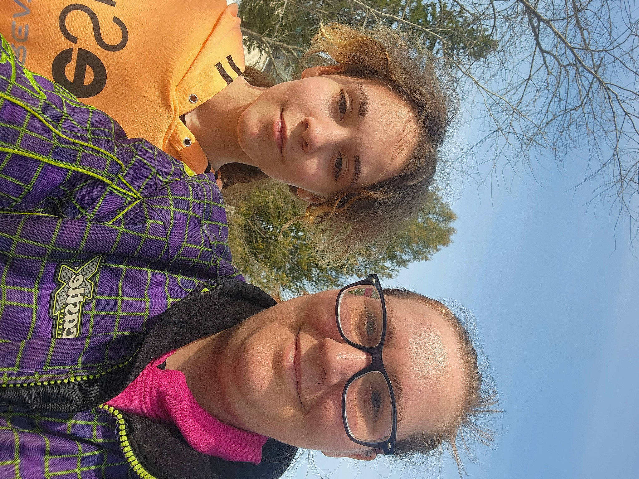 Clarissa is registered to the contest to win money with this photo: cool, eye, eyewear, facial_expression, gesture, glasses, green, happy, head, joy, lip, mouth, people_in_nature, person, plant, skin, sky, smile, tartan, tree