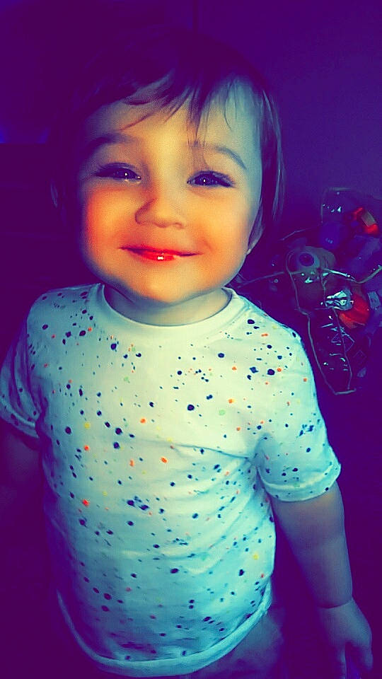 Dalton is registered to the contest to win money with this photo: baby, cheek, child, child_model, eye, face, fun, head, iris, joy, lip, person, pink, portrait, portrait_photography, purple, skin, smile, toddler