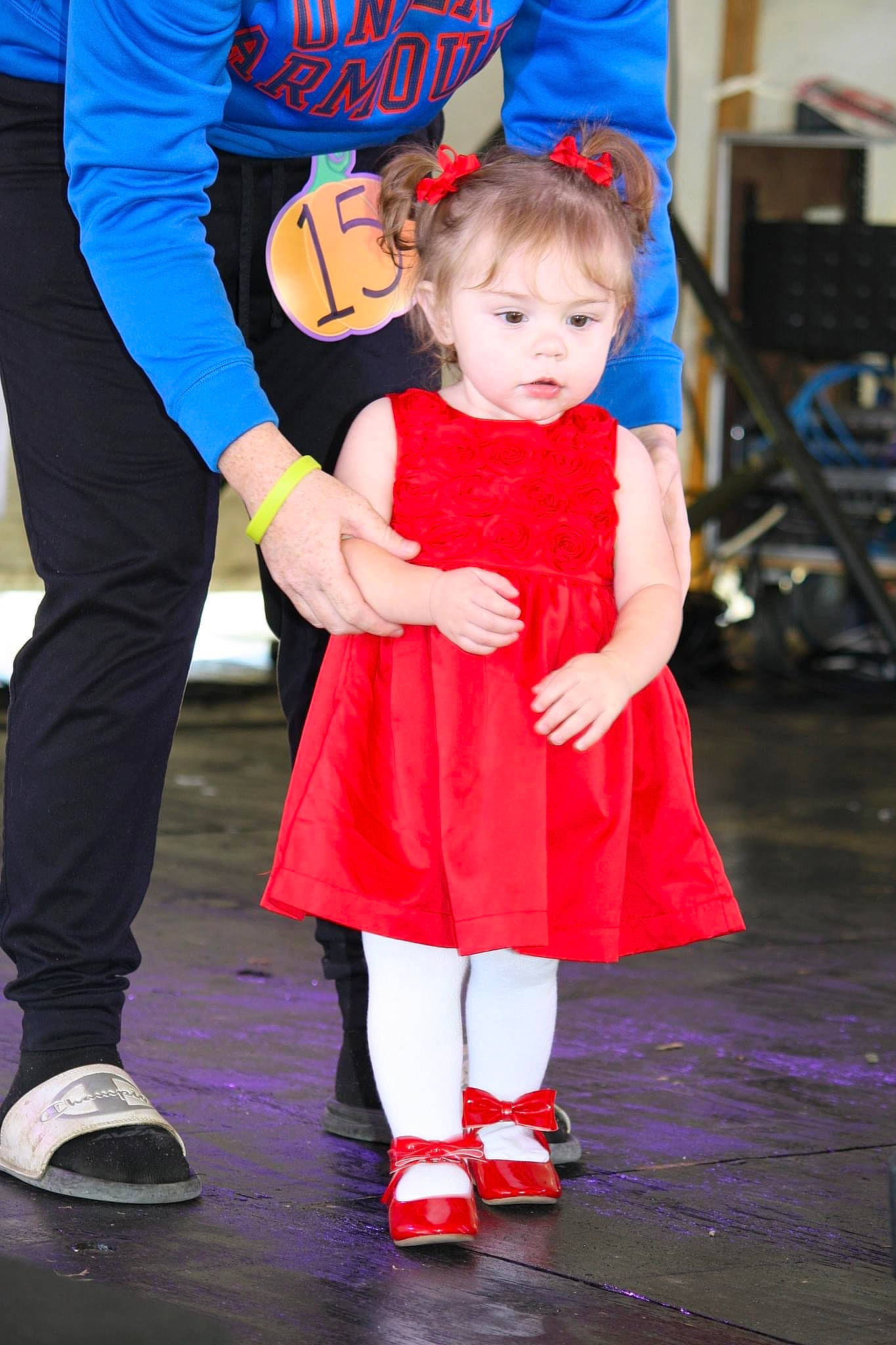 Raylynn is registered to the contest to win money with this photo: blue, costume, dress, electric_blue, entertainment, event, facial_expression, footwear, fun, gesture, happy, hat, magenta, performing_arts, person, pink, purple, recreation, red, toddler