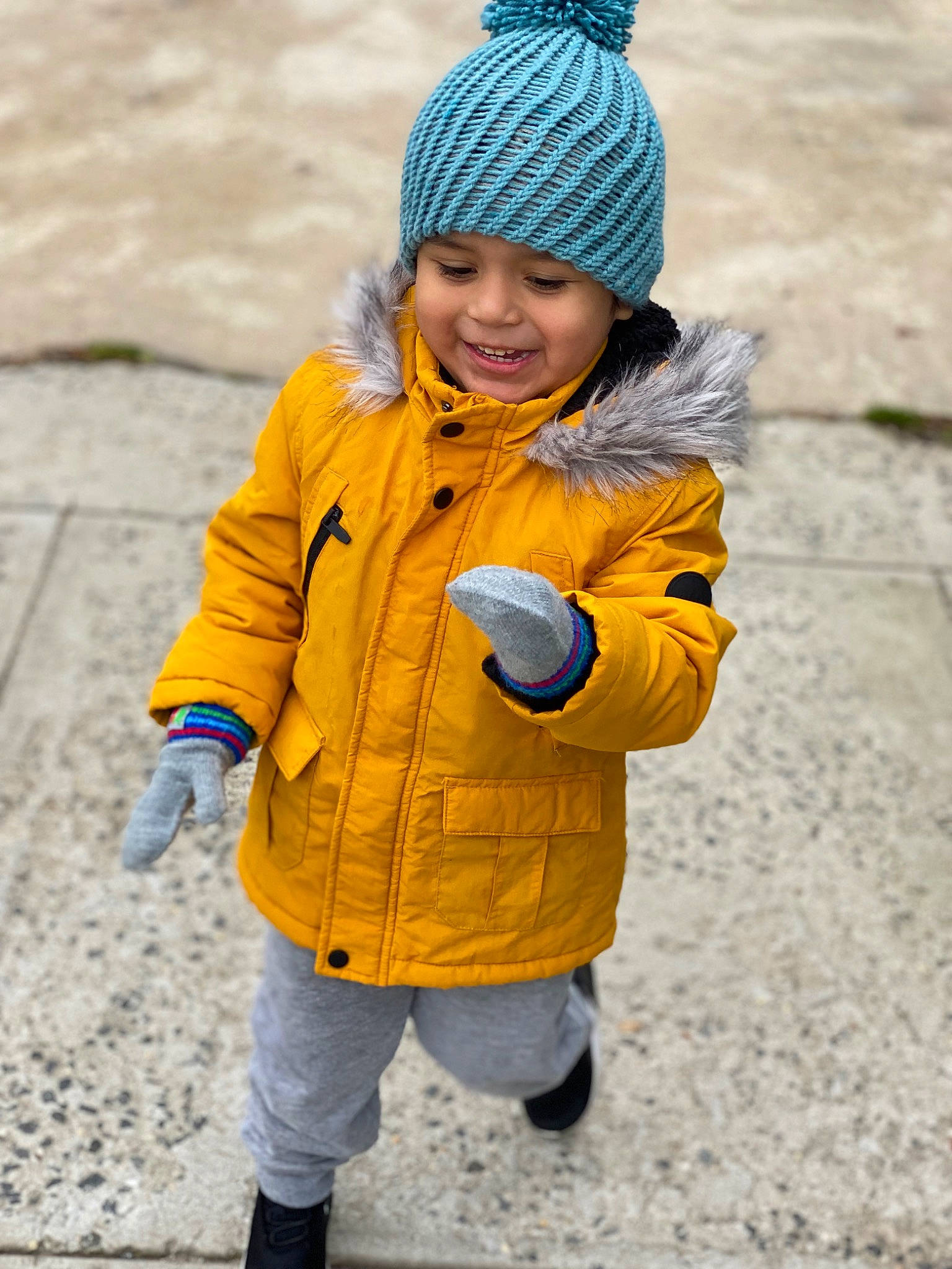 Jeremiah joined the competition — help win amazing prizes! cap, child, electric_blue, eye, face, freezing, fun, glove, happy, headgear, headwear, jacket, knit_cap, leisure, outerwear, person, personal_protective_equipment, recreation, sleeve, smile