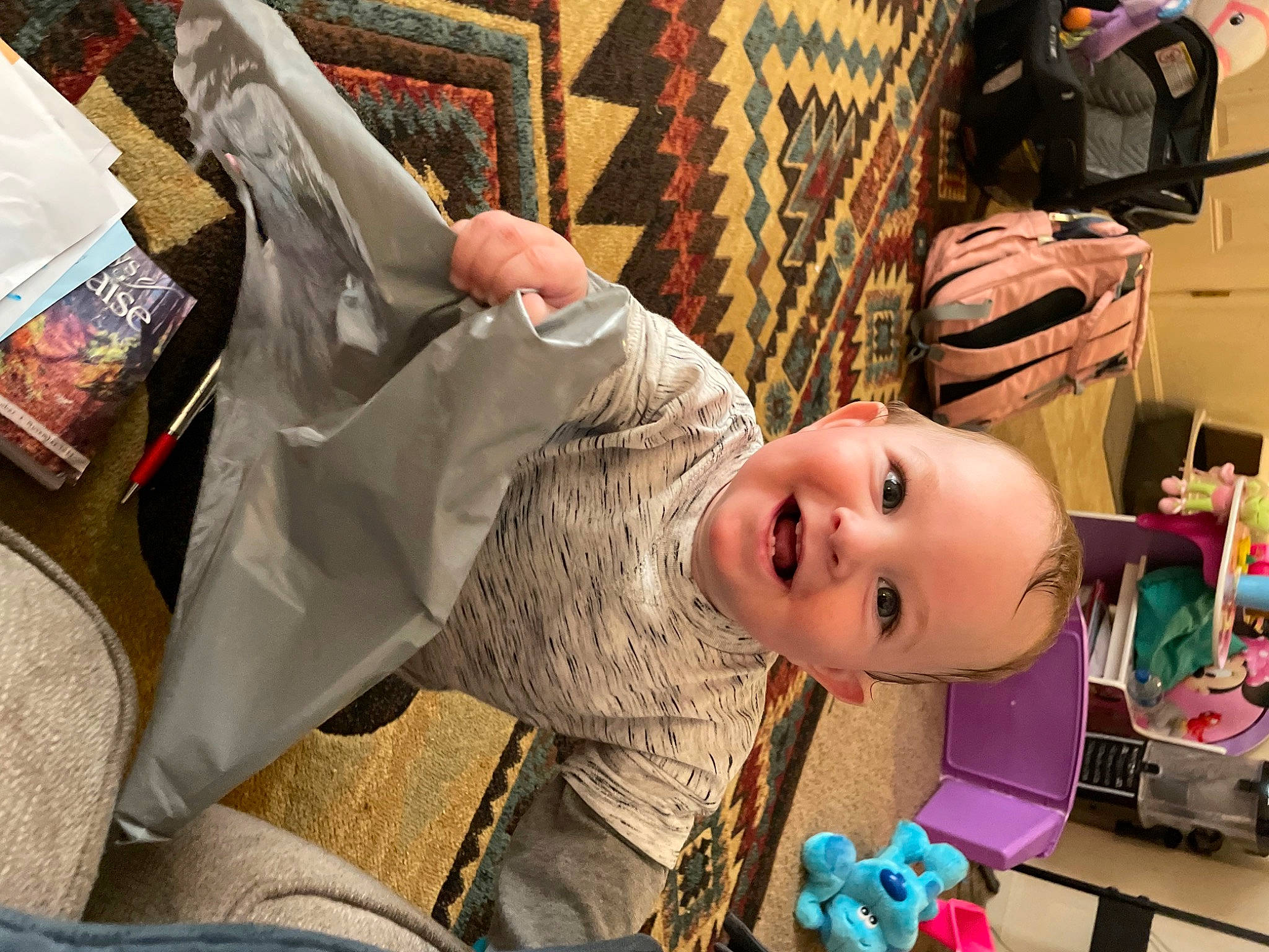 Ezekiel joined the competition — help win amazing prizes! baby, baby_products, child, doll, fun, happy, human_leg, joy, leisure, people, person, photography, room, smile, snapshot, stuffed_toy, textile, toddler, toy, vacation
