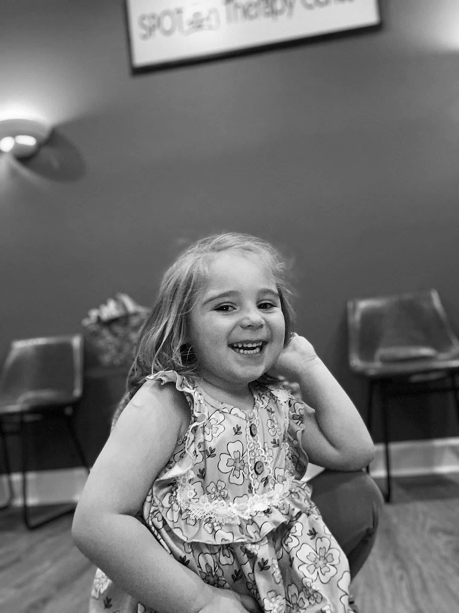 Annalynn joined the competition — help win amazing prizes! black, black_and_white, chair, child, event, flash_photography, fun, gesture, happy, joy, laugh, monochrome, monochrome_photography, person, picture_frame, sitting, smile, snapshot, stock_photography, style