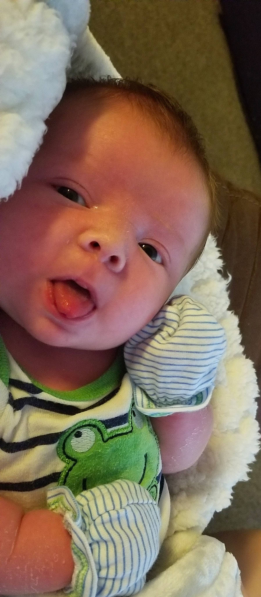 Lawrence is registered to the contest to win money with this photo: baby, baby_making_funny_faces, cheek, child, chin, cool, eye, eyebrow, face, facial_expression, forehead, head, lip, mouth, nose, organ, person, skin, smile, toddler