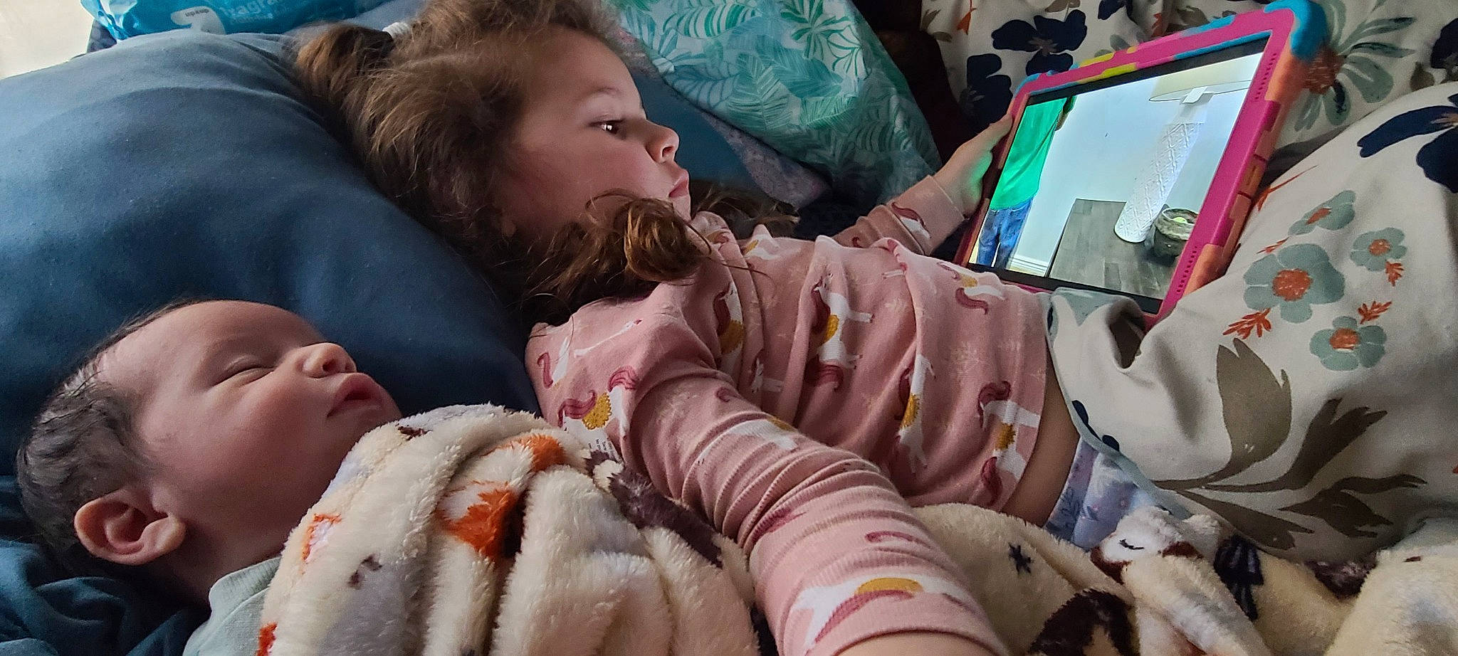 Leah Marie Goldman joined the competition — help win amazing prizes! baby, child, comfort, eye, finger, fun, fur, gadget, glove, human, linens, mouth, nail, people, person, personal_protective_equipment, room, sitting, skin, textile