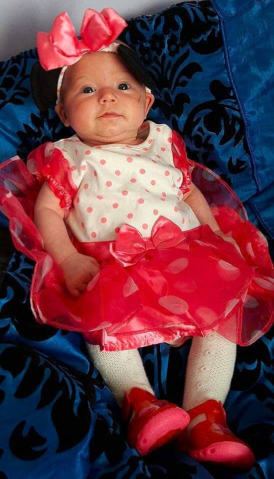 Joanne joined the competition — help win amazing prizes! child, costume, girl, hair_accessory, headgear, infant, person, pink, product, red, skin, textile, toddler