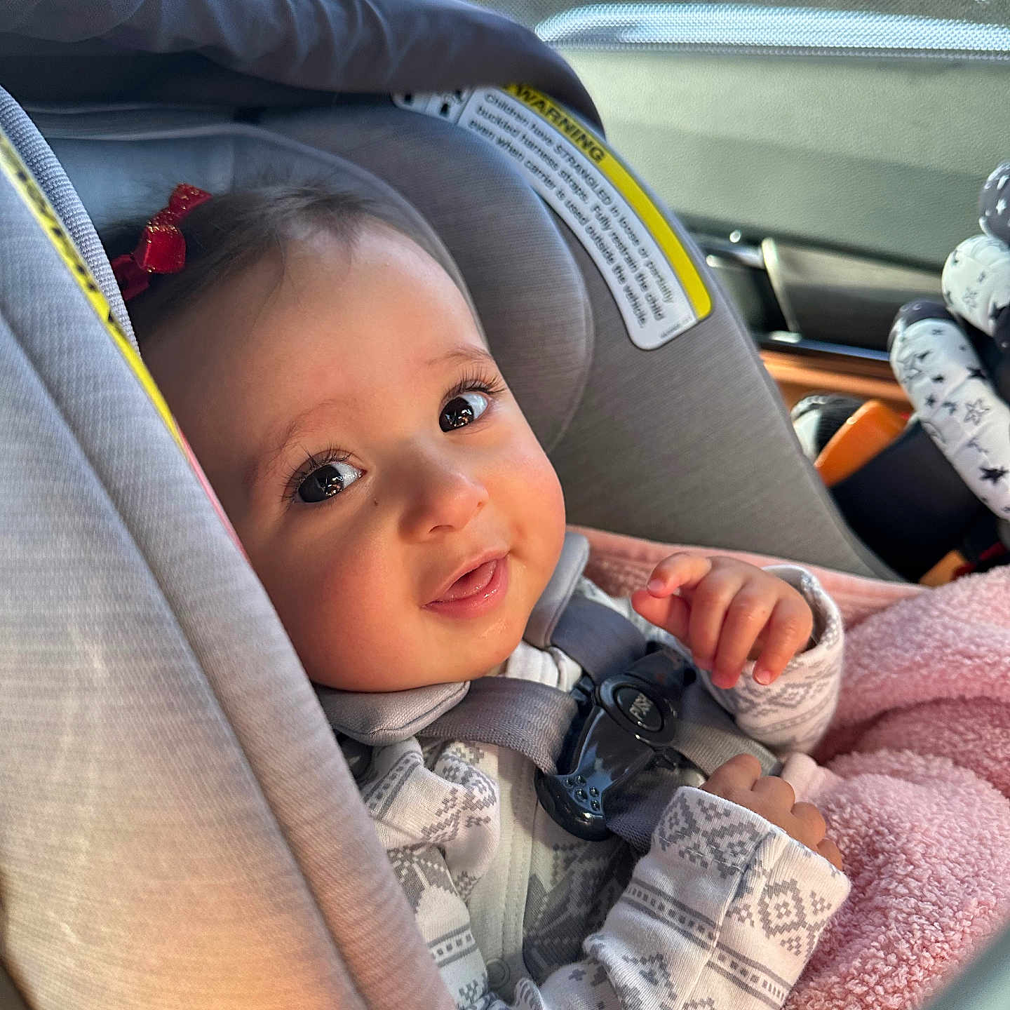 Emma joined the competition — help win amazing prizes! accessories, alloywheel, baby, bodypart, car, car_interior, carseat, cushion, face, finger, hand, happy, head, homedecor, person, photography, portrait, smile, transportation, vehicle