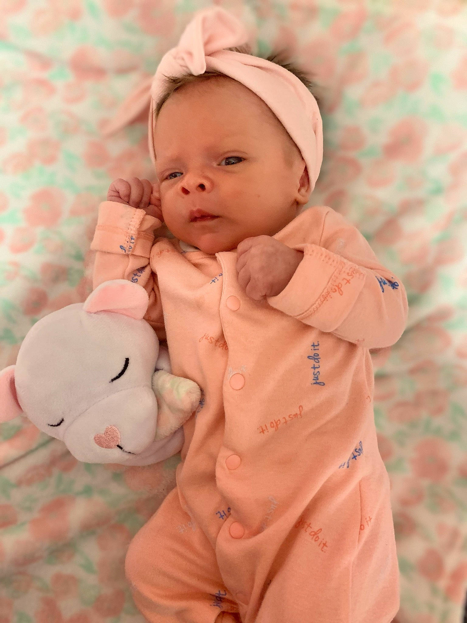 Zophia is registered to the contest to win money with this photo: baby, baby_toddler_clothing, cheek, child, outerwear, peach, person, pink, skin, sleeve, toddler