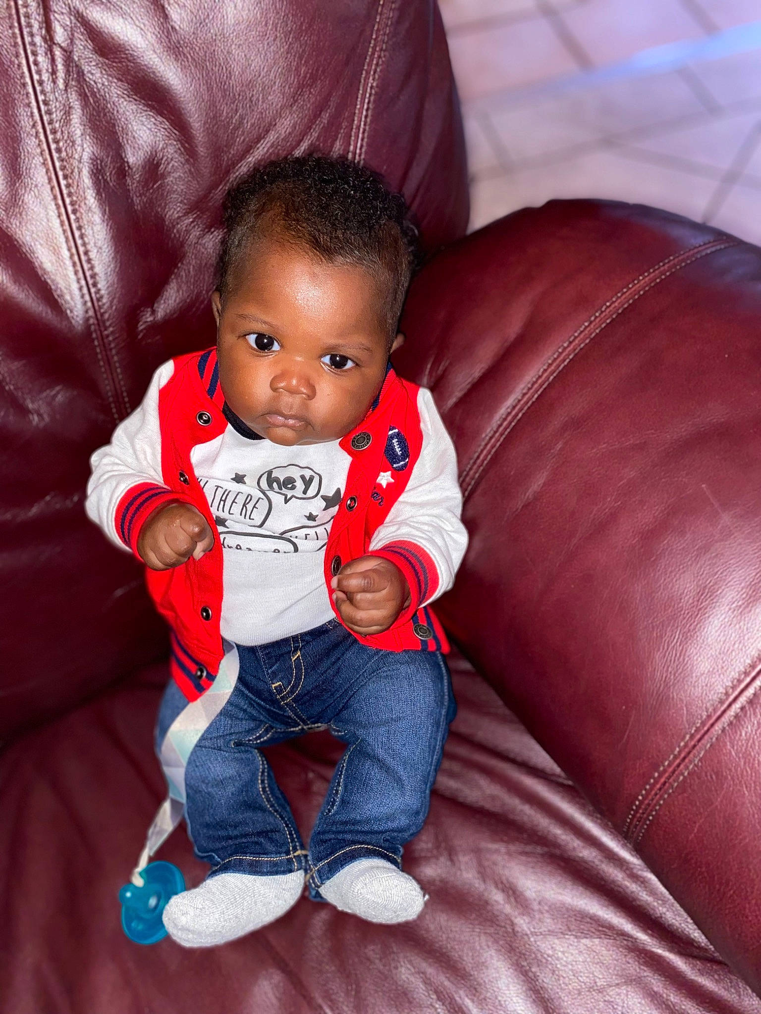 Cairo joined the competition — help win amazing prizes! baby, baby_toddler_clothing, chin, comfort, eye, face, finger, flash_photography, furniture, hair, hairstyle, happy, head, human_body, mouth, person, skin, sleeve, textile, toddler