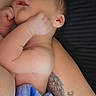 Theodore joined the competition — help win amazing prizes! baby, sleeping, arm, tattoo, blanket, blue, white, skin, infant, peaceful, rest, closeup, human, newborn, soft, comfort, cuddle, nap, portrait, relaxation
