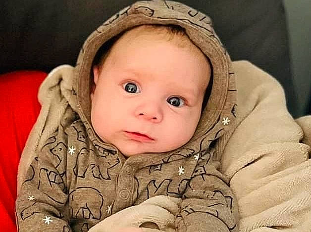 Kaysen joined the competition — help win amazing prizes! baby, baby_toddler_clothing, cheek, collar, comfort, cool, eyelash, flash_photography, fur, grass, happy, headwear, iris, lip, mouth, nose, person, sitting, skin, sleeve