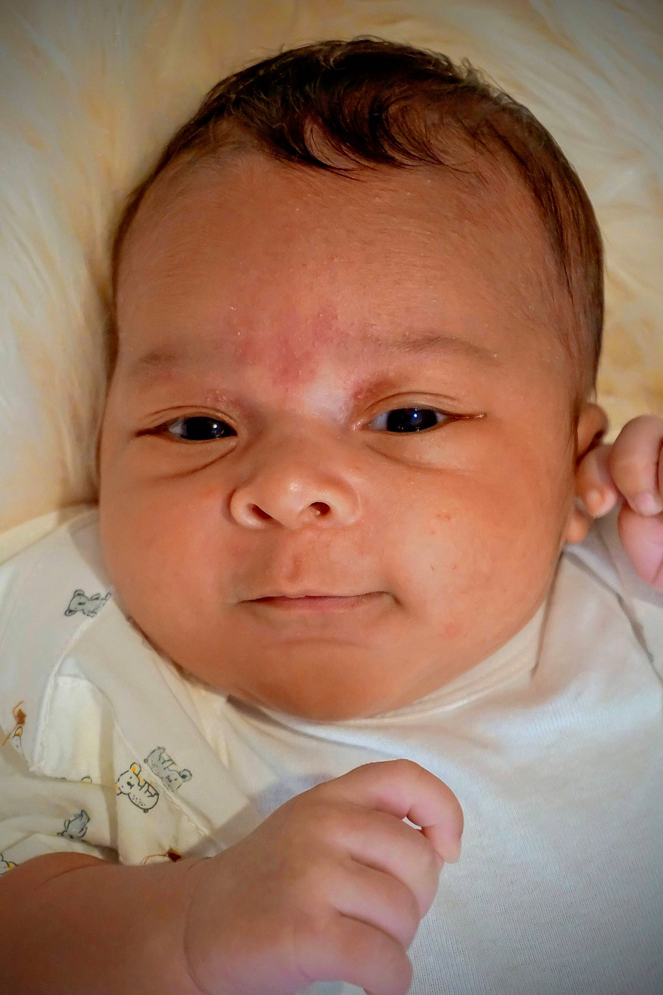 Jeremiah joined the competition — help win amazing prizes! baby, baby_making_funny_faces, cheek, child, chin, close_up, eye, face, facial_expression, finger, forehead, hand, head, iris, lip, mouth, nose, person, skin, smile