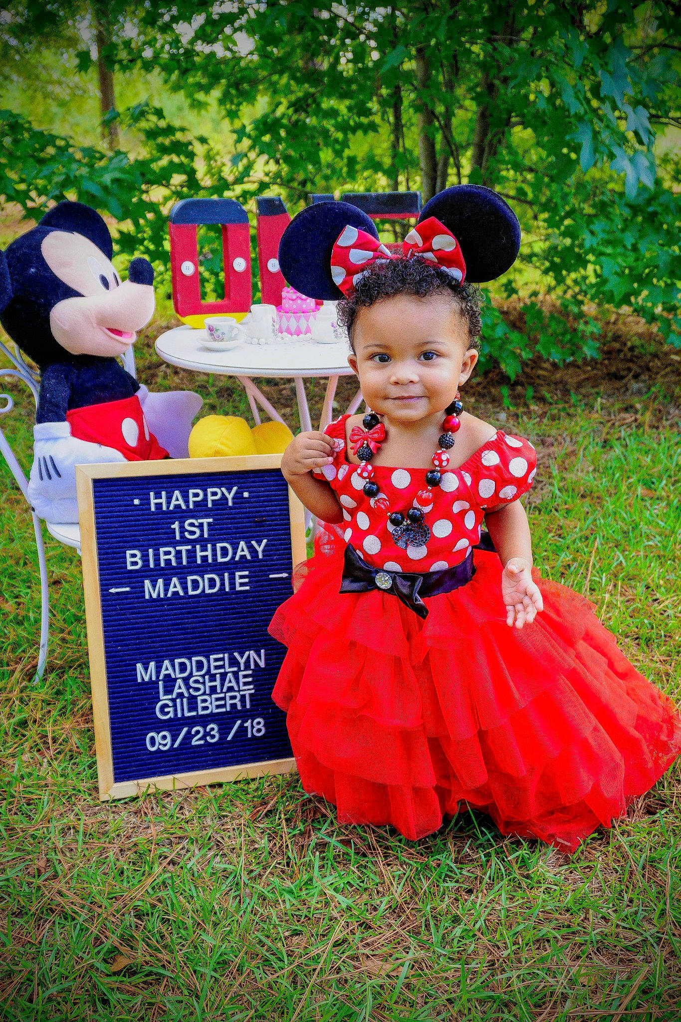 Maddelyn is registered to the contest to win money with this photo: child, costume, dress, happy, person, red, toddler