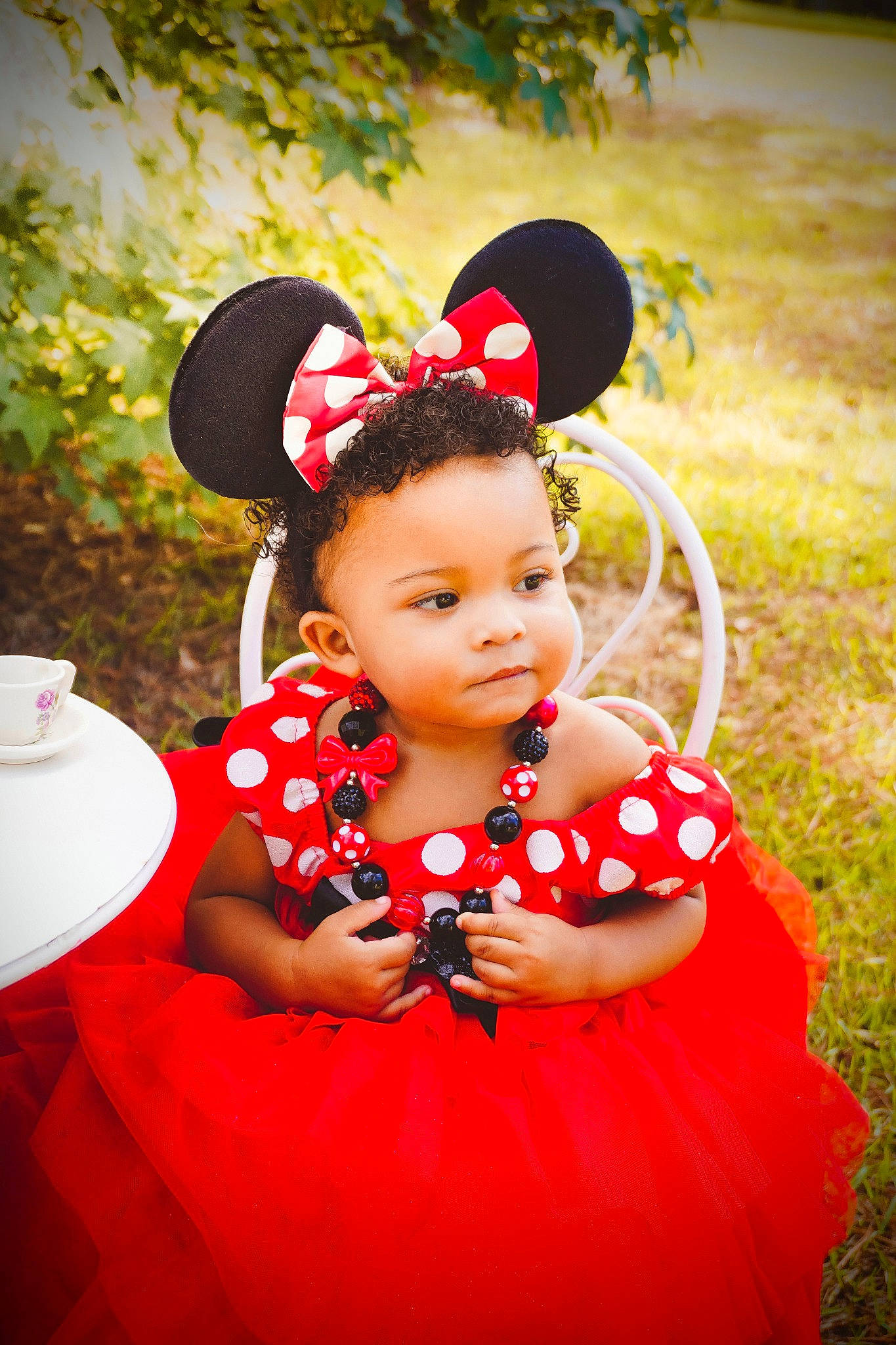 Maddelyn joined the competition — help win amazing prizes! baby, child, costume, hair_accessory, happy, headband, headpiece, person, photo_shoot, photography, red, smile, toddler