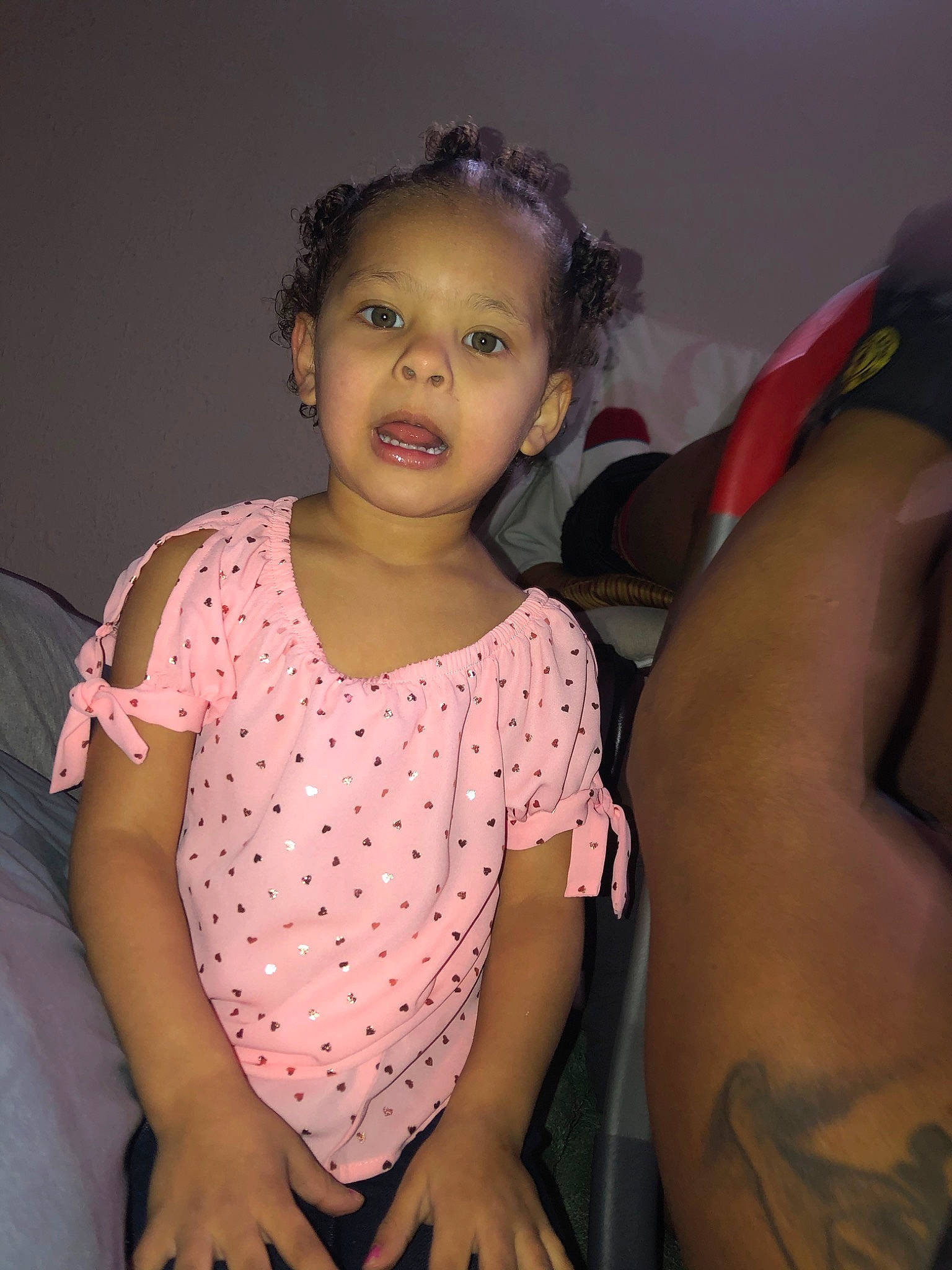 Ellianna joined the competition — help win amazing prizes! abdomen, arm, black_hair, cheek, child, child_model, human_body, leg, lip, muscle, neck, person, pink, sitting, skin, smile, thigh, toddler, trunk