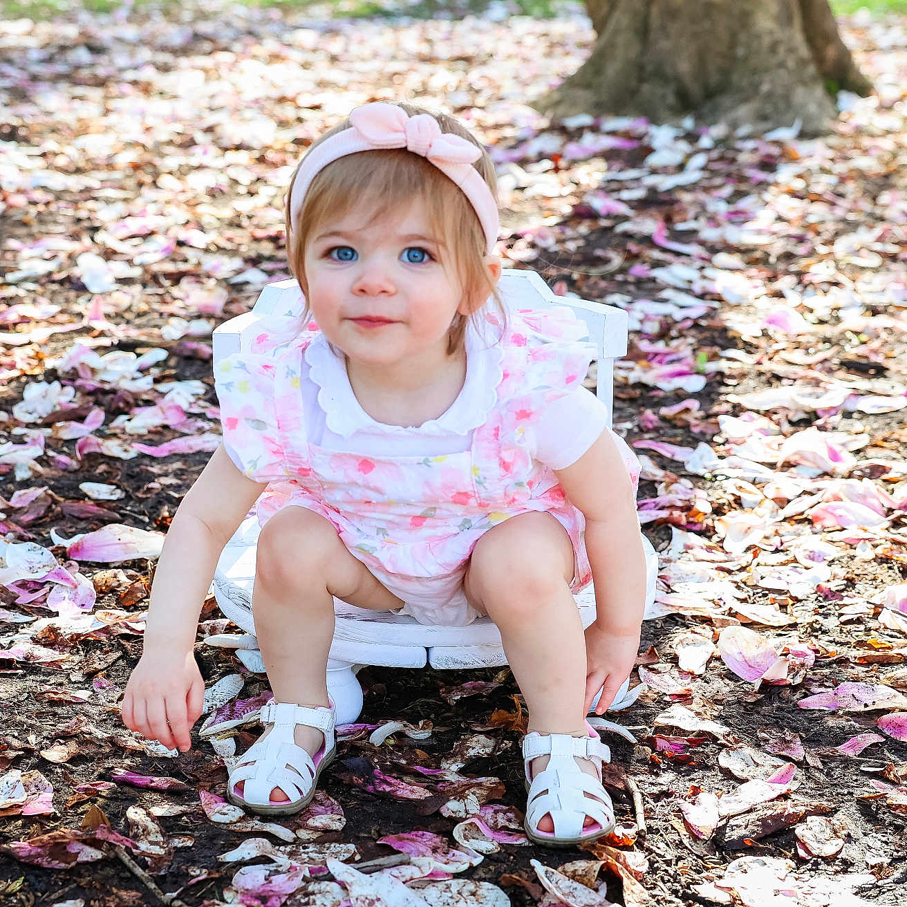 Chloe is registered to the contest to win money with this photo: baby, baseballcap, cap, clothing, face, flower, footwear, grass, hat, head, indoors, leaf, outdoors, person, petal, photography, plant, portrait, sandal, sitting