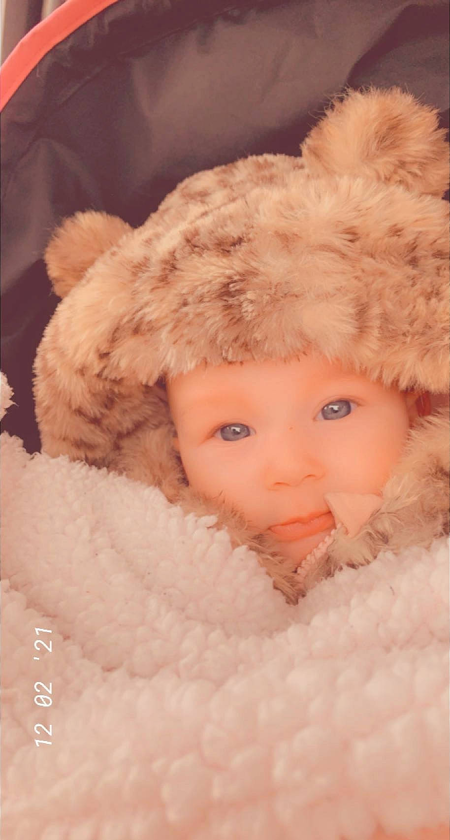Jaliahna joined the competition — help win amazing prizes! baby, cap, cheek, comfort, eye, eyebrow, eyelash, face, fashion_accessory, fun, fur, fur_clothing, happy, head, headgear, iris, lip, nose, person, toddler