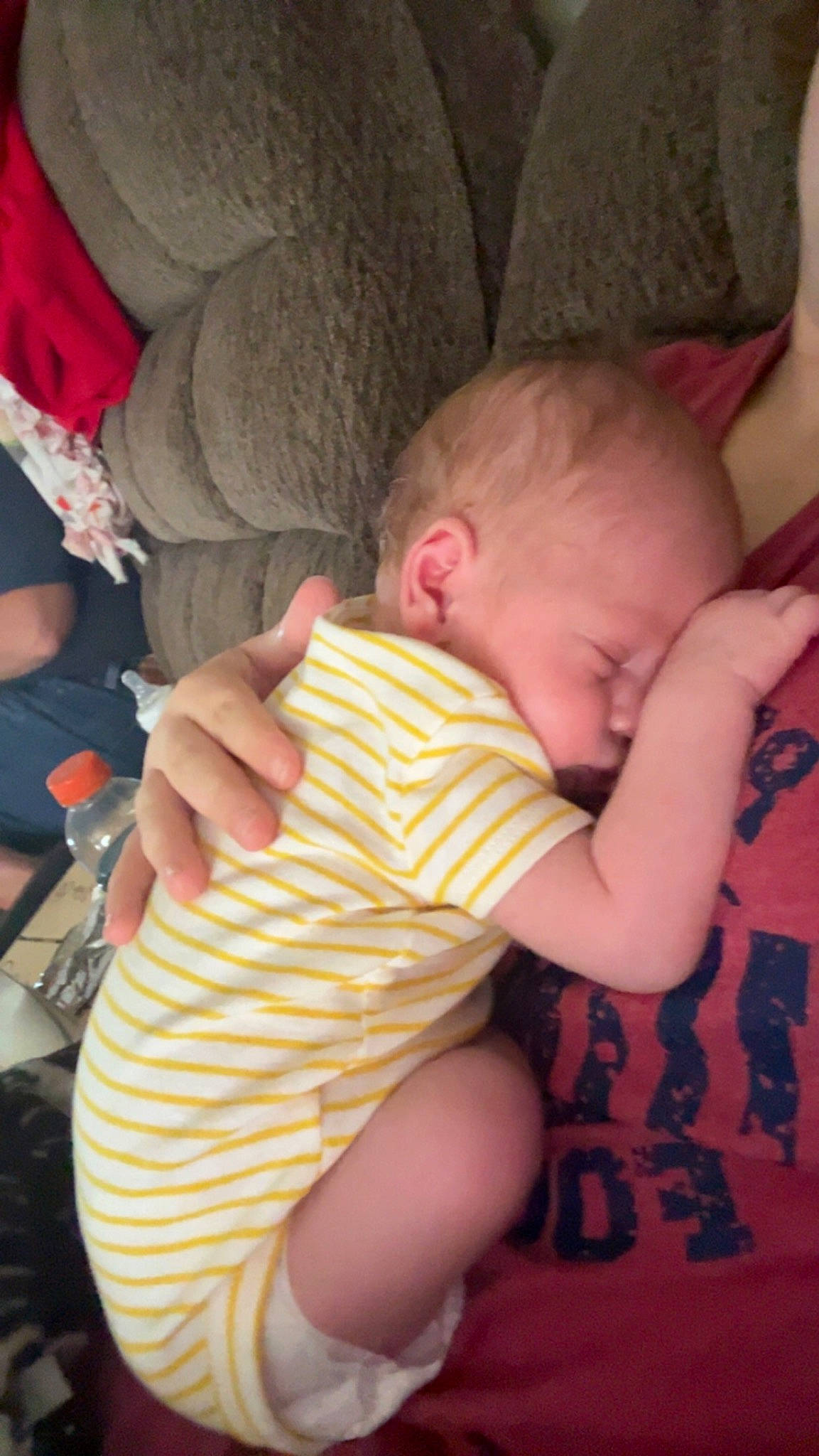 Hayes is registered to the contest to win money with this photo: baby, baby_toddler_clothing, cheek, child, chin, comfort, eye, facial_expression, finger, hairstyle, head, mouth, nail, neck, person, pink, skin, textile, thigh, thumb