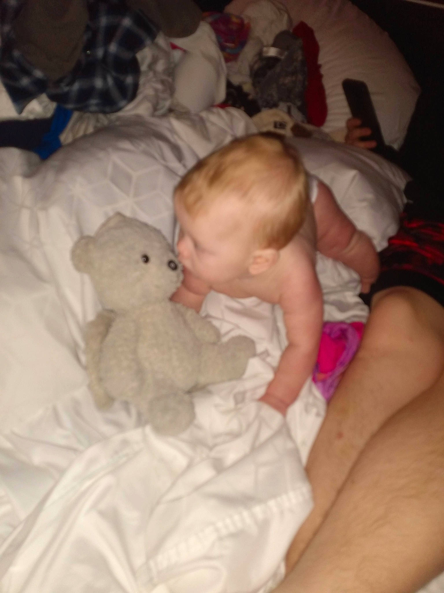 Casey joined the competition — help win amazing prizes! abdomen, baby, baby_toddler_clothing, bed, cheek, child, comfort, eye, finger, head, human_body, leg, linens, person, product, room, sitting, skin, thumb, toddler