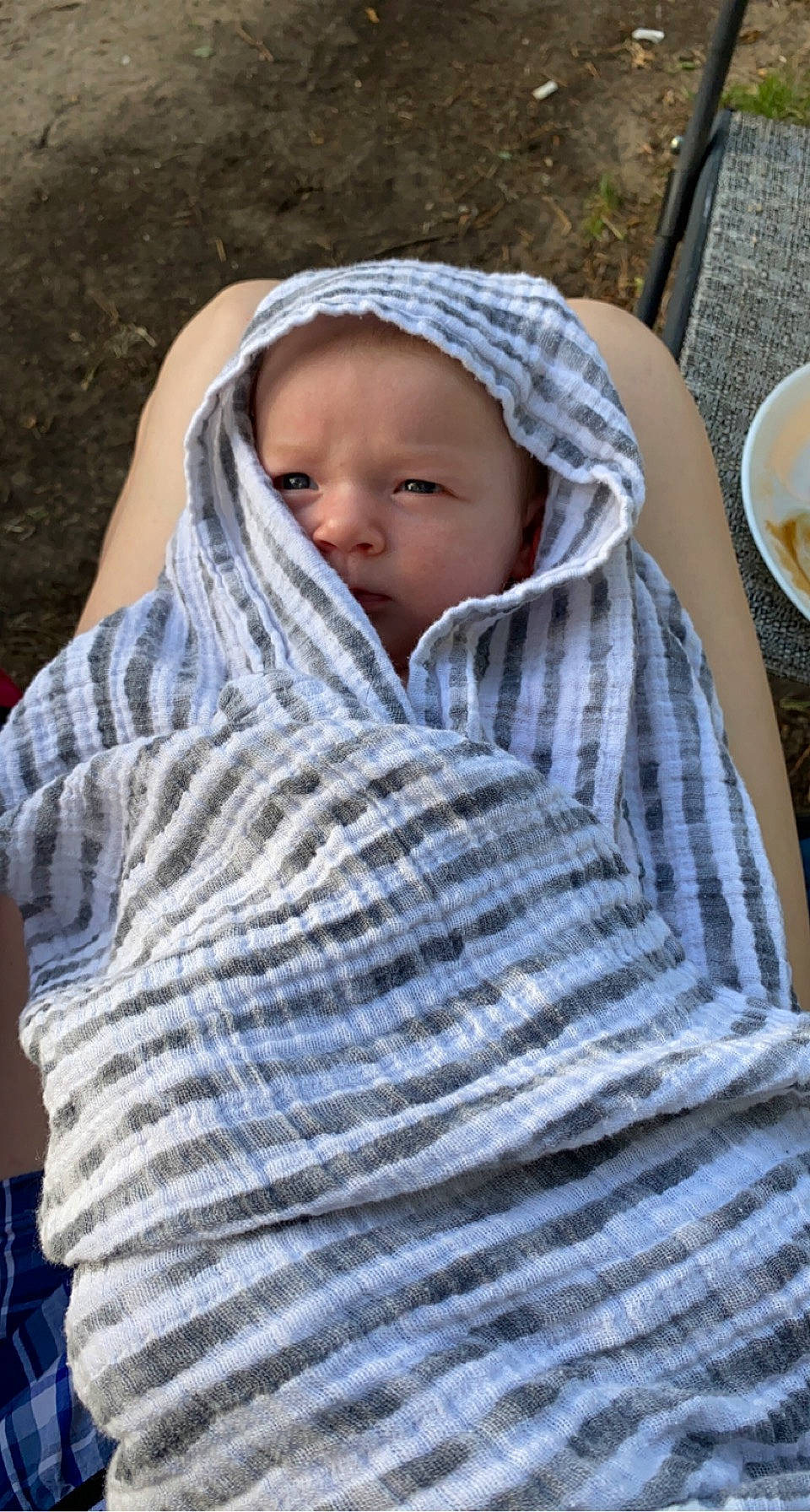 Primrose is registered to the contest to win money with this photo: baby, baby_toddler_clothing, bowl, cheek, child, comfort, cup, dishware, face, grass, ingredient, linens, pattern, person, plate, platter, serveware, tableware, toddler, wool