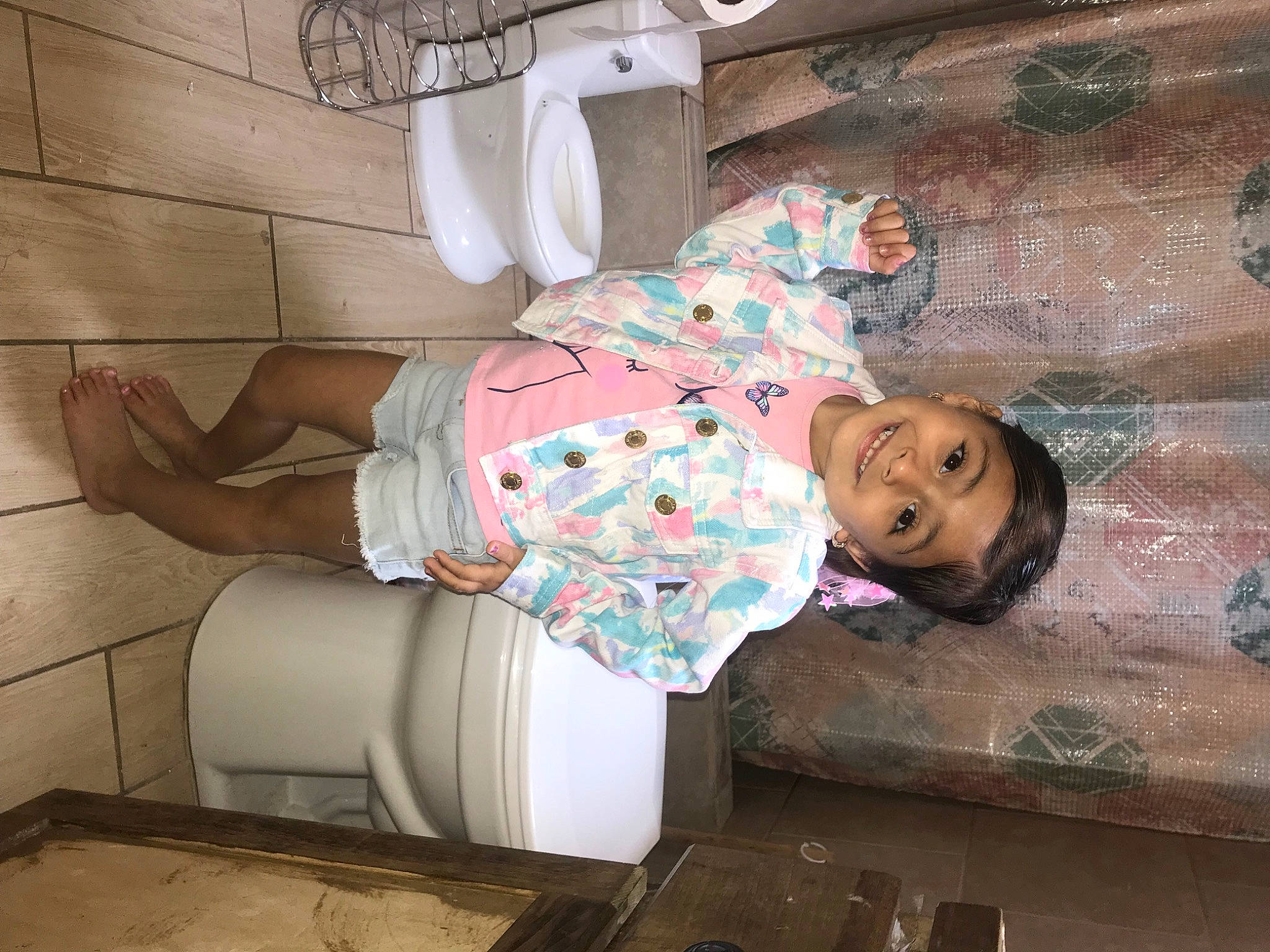 Katherine joined the competition — help win amazing prizes! child, comfort, flooring, fun, hat, human_leg, joy, leisure, person, room, sitting, thigh, travel, wood