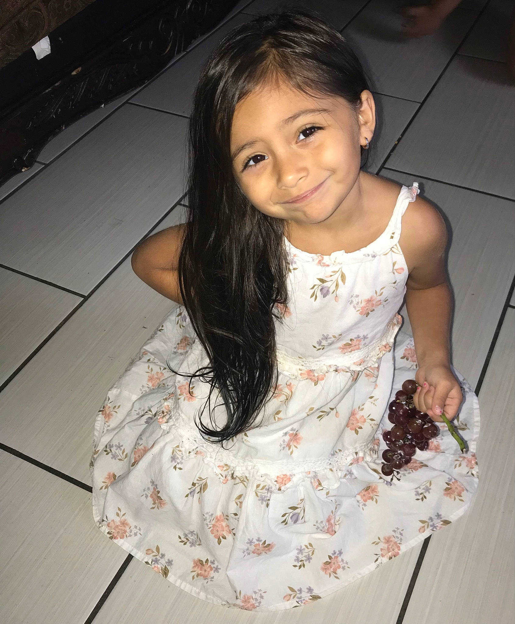 Katherine is registered to the contest to win money with this photo: arm, baby_toddler_clothing, cheek, eye, face, flash_photography, gesture, hair, hairstyle, happy, head, human_body, joint, joy, mouth, neck, person, shoulder, skin, sleeve