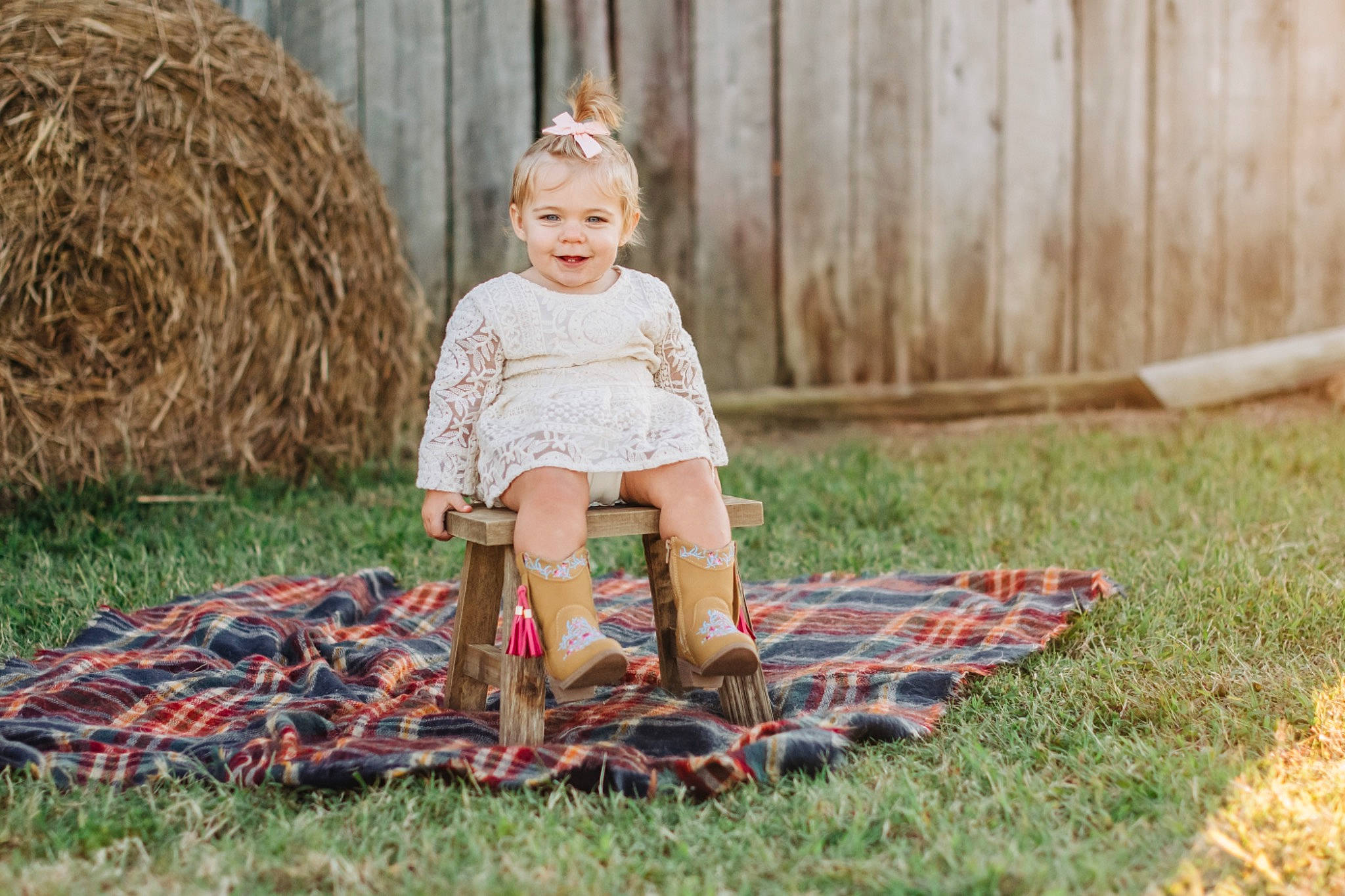 Hunter is registered to the contest to win money with this photo: backyard, basket, child, dress, grass, joy, pattern, people_in_nature, person, photograph, photography, picnic_basket, plant, play, recreation, sitting, straw, toddler, tree, wicker