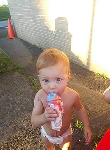 Brinley is registered to the contest to win money with this photo: baby, child, dairy, dessert, food, frozen_dessert, fun, ice_cream, ice_cream_cone, person, play, summer, toddler, vacation, water