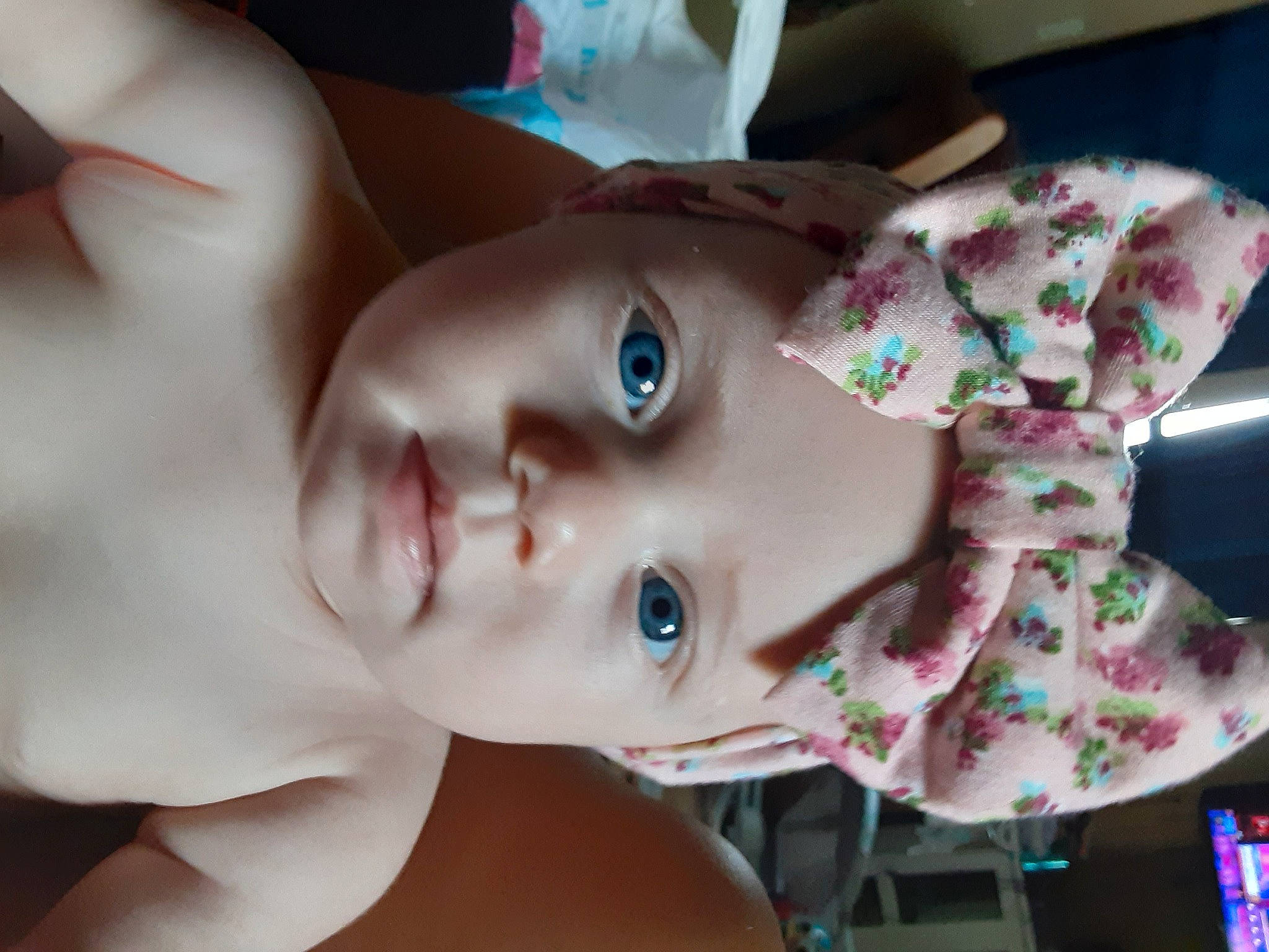 Gracelynn is registered to the contest to win money with this photo: baby, cheek, child, ear, eye, face, fun, head, headwear, lip, mouth, neck, nose, person, pink, skin, smile, toddler