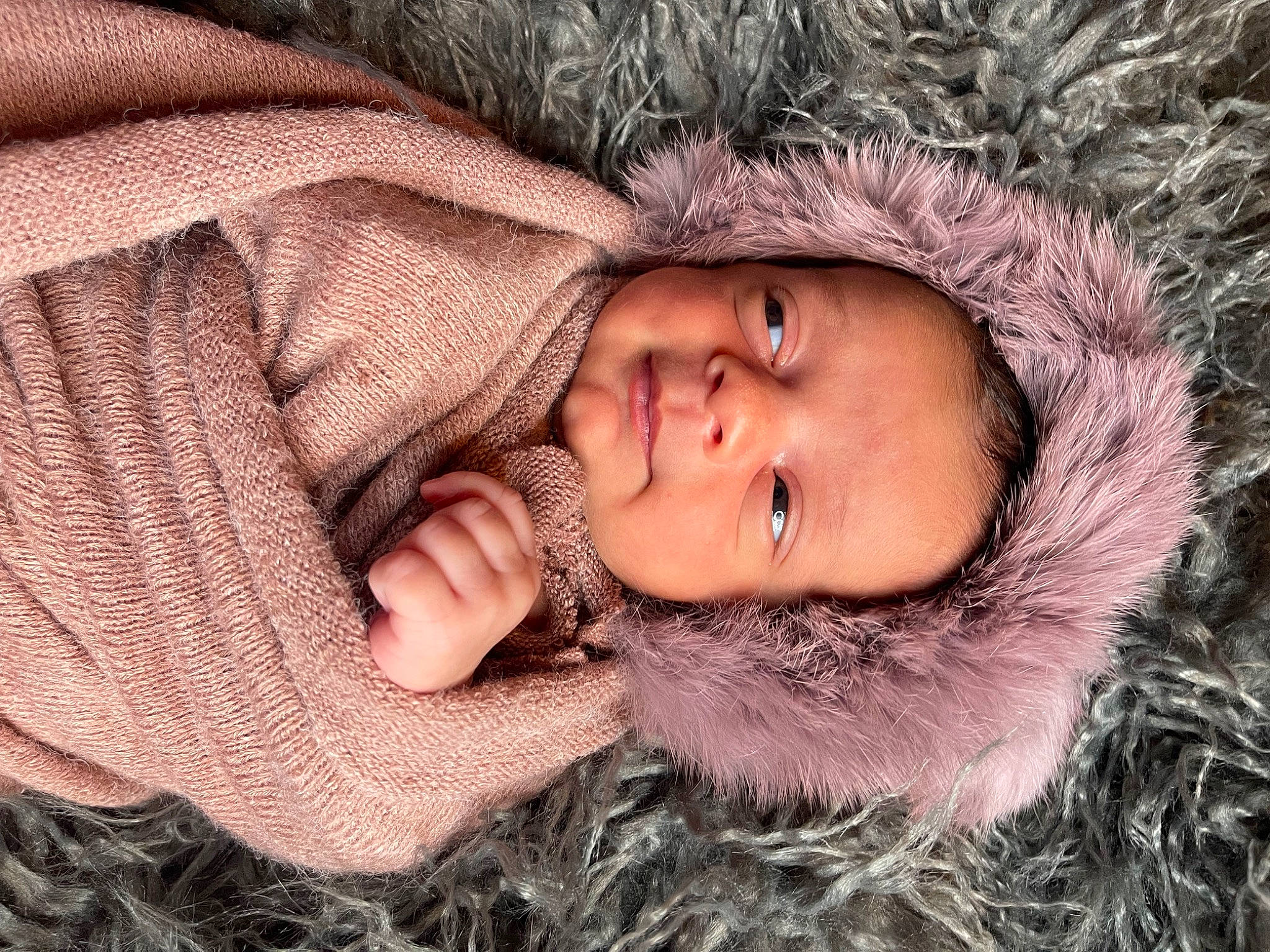 Ariyah joined the competition — help win amazing prizes! beard, child, eye, eyelash, facial_hair, flash_photography, freezing, frost, fur, fur_clothing, grass, happy, head, nose, person, plant, skin, toddler, tree, winter