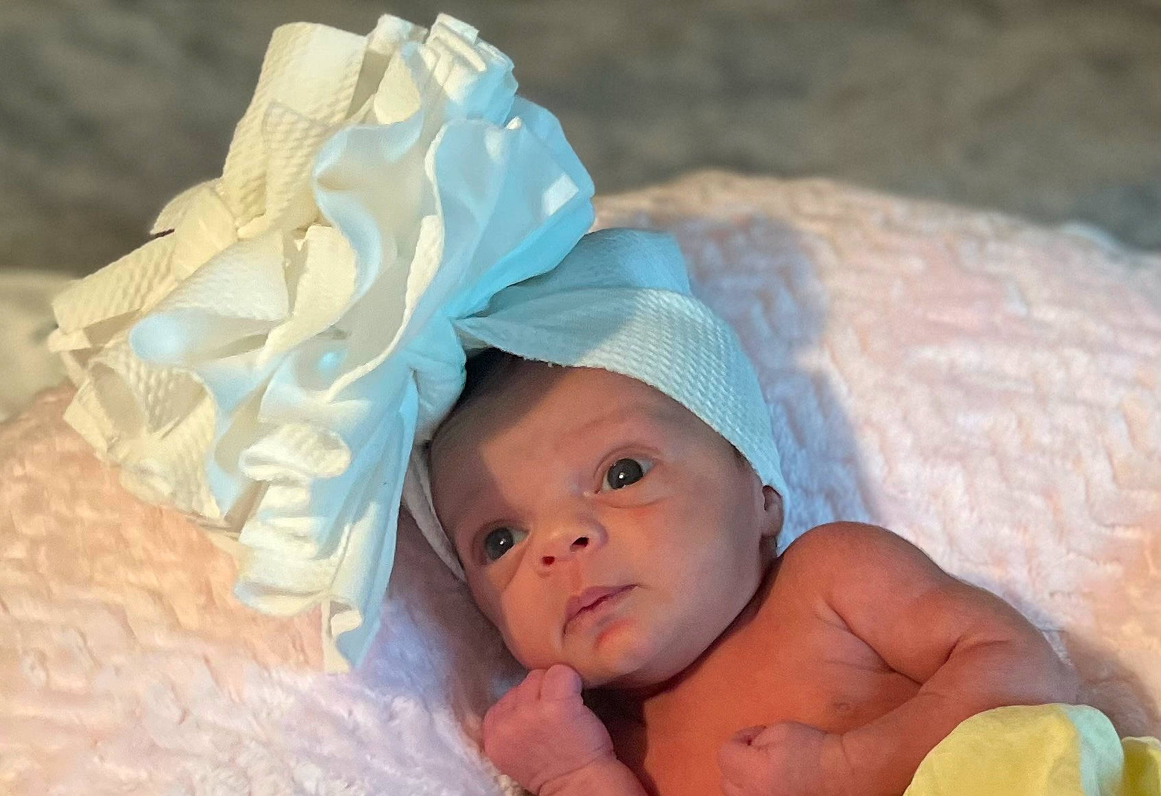 Ariyah joined the competition — help win amazing prizes! baby, baby_products, baby_toddler_clothing, cap, child, citrus, comfort, fashion_accessory, fruit, happy, headpiece, lemon, linens, malus, meyer_lemon, natural_foods, persian_lime, person, sitting, skin