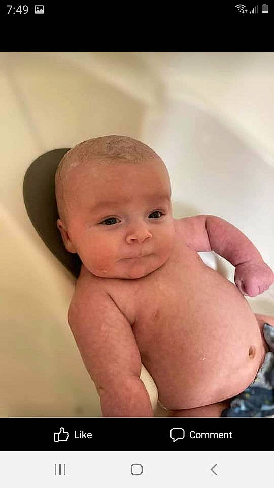 Kayne joined the competition — help win amazing prizes! abdomen, arm, baby, baby_bathing, bathing, cheek, chest, comfort, eye, eyelash, happy, human_body, lip, mouth, nose, person, skin, stomach, thumb, toddler