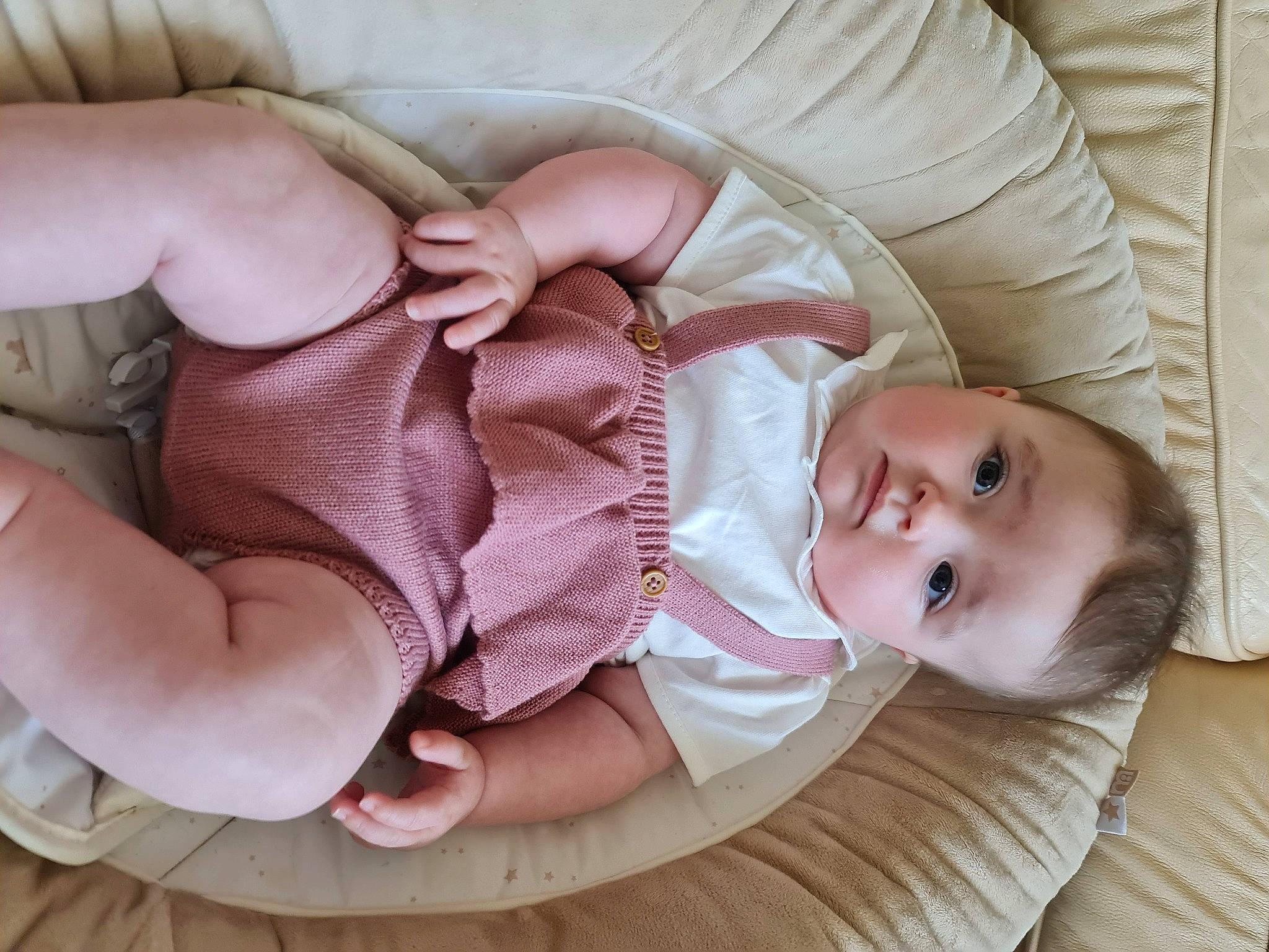 Lillie-rose is registered to the contest to win money with this photo: baby, baby_products, baby_toddler_clothing, cheek, child, comfort, eye, finger, flooring, gesture, linens, nail, pattern, person, product, sitting, skin, smile, thumb, toddler