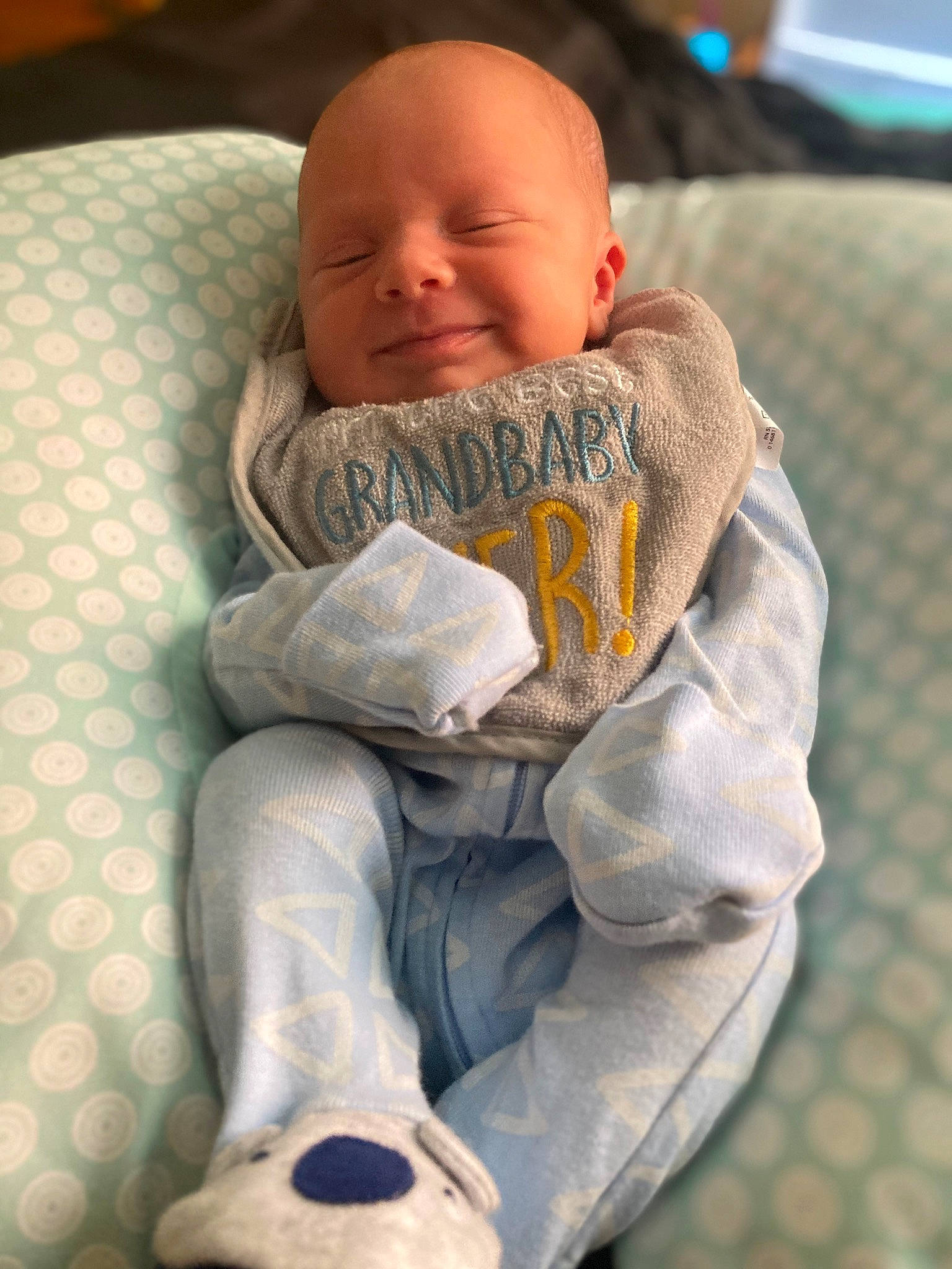 Dasean joined the competition — help win amazing prizes! baby, baby_sleeping, baby_toddler_clothing, cheek, child, chin, comfort, eye, face, finger, foot, head, human_body, joy, knee, leg, linens, person, photograph, skin